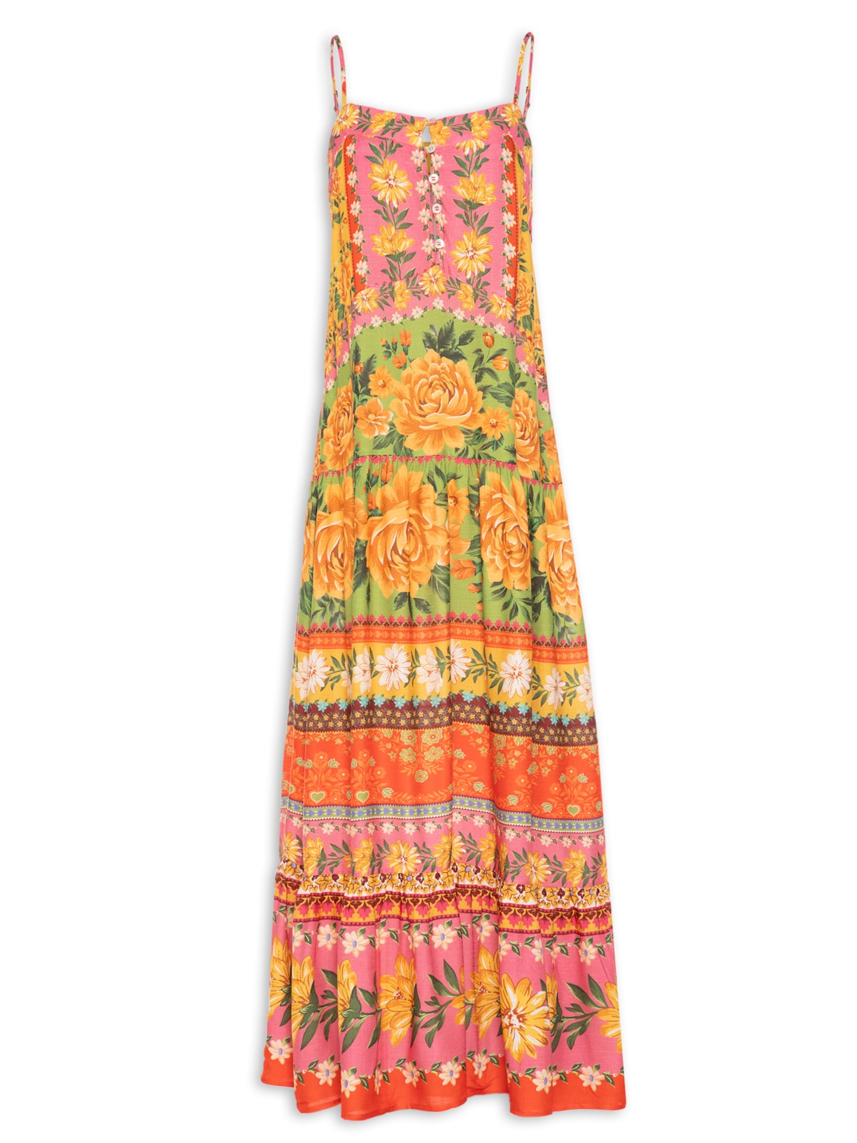 Vestido Longo Flori - Rosa