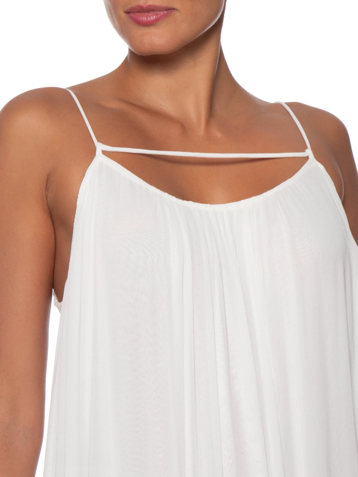 Vestido Longo Fluído De Alça Branco Bo