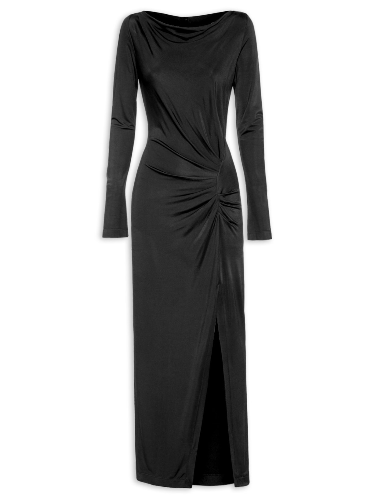 Vestido Longo Frente - Preto