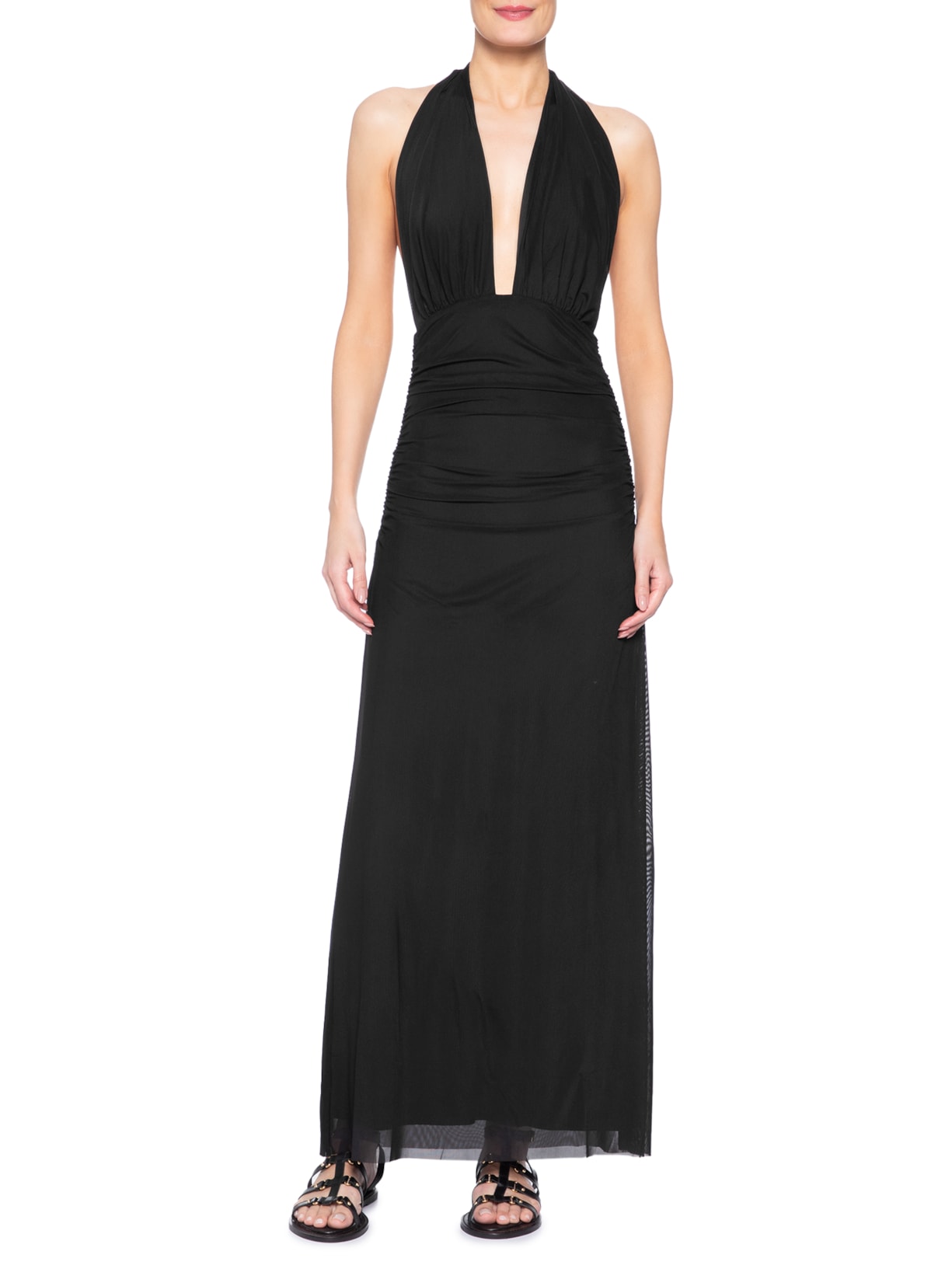 Vestido Longo Frente Única – Preto Farm