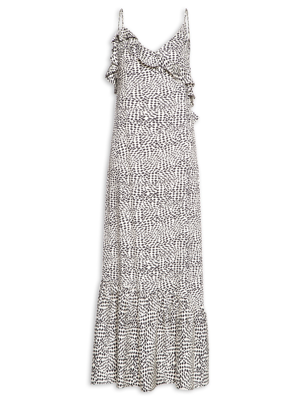 Vestido Longo Geostrobo - Branco