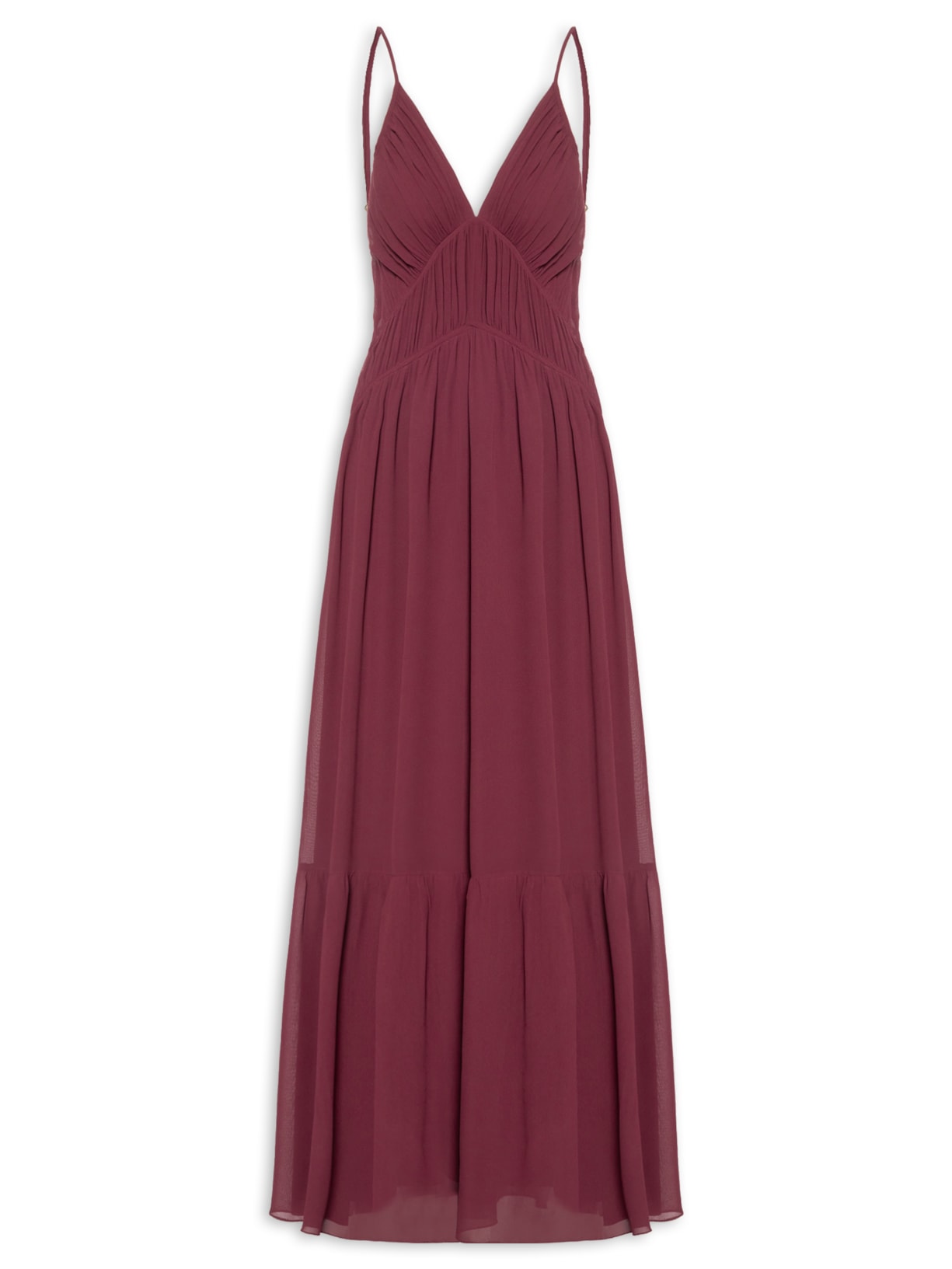 Vestido Longo GGT Babados Vermelho Dress To