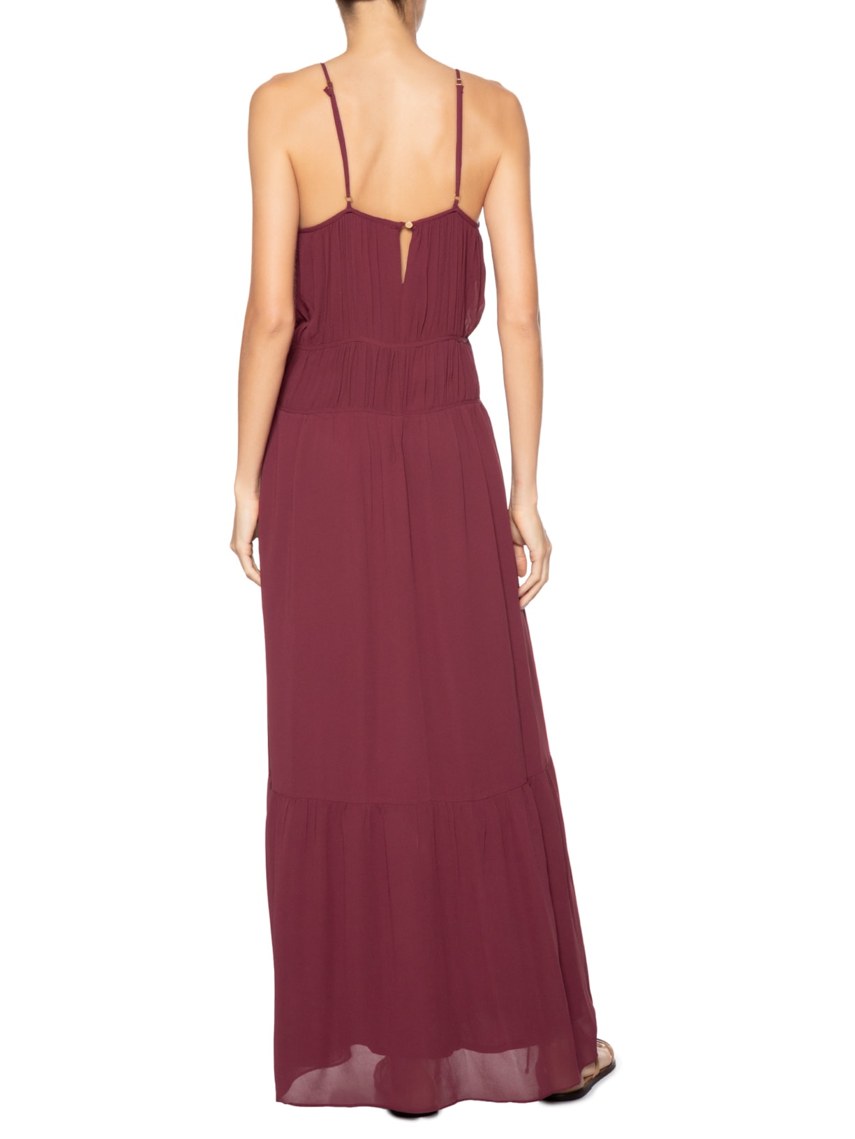 Vestido Longo GGT Babados Vermelho Dress To