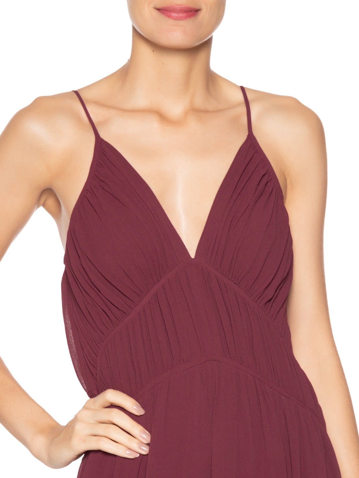 Vestido Longo GGT Babados Vermelho Dress To