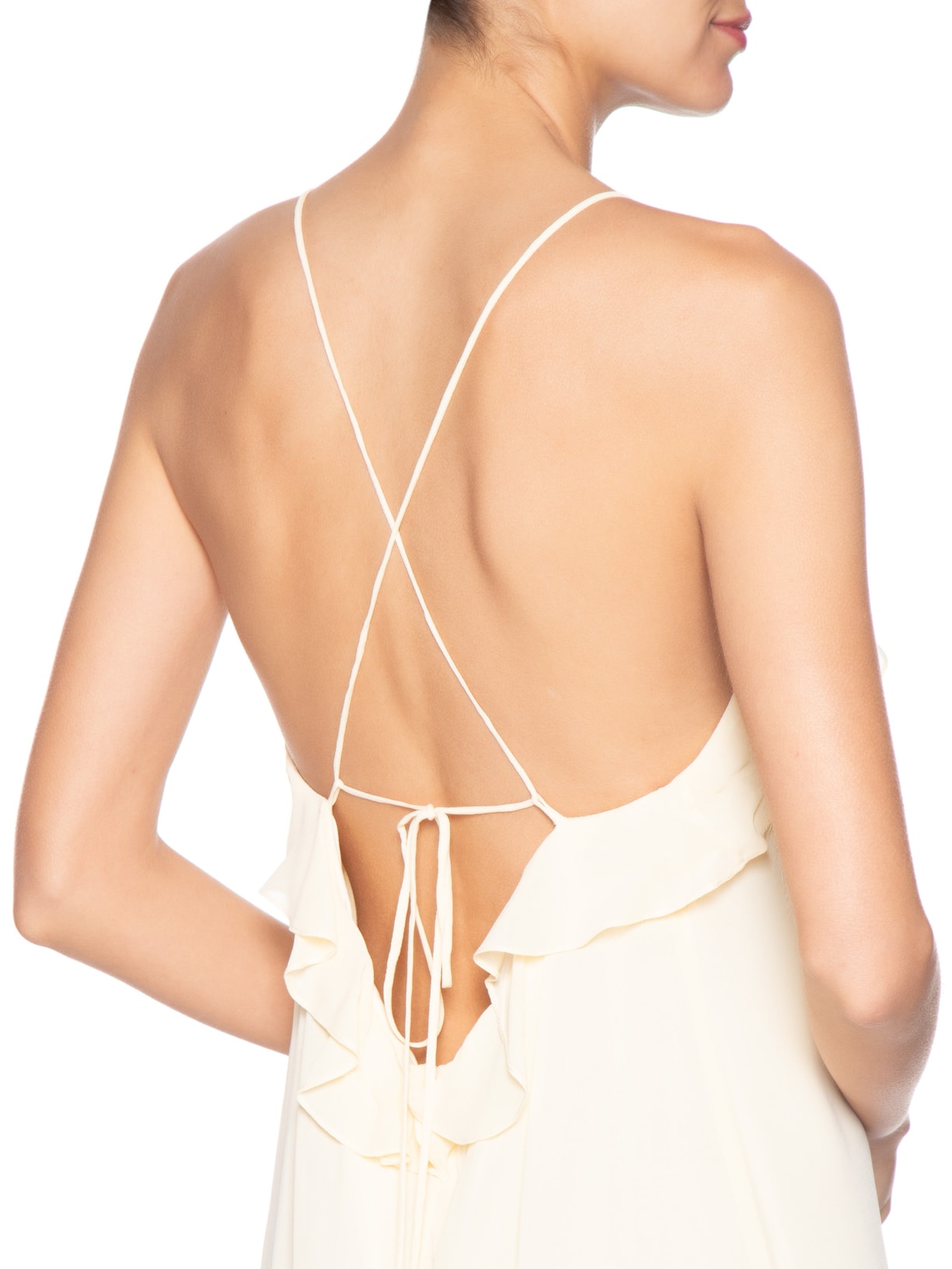 Vestido Longo GGT Decote Babado Amarelo Dress To