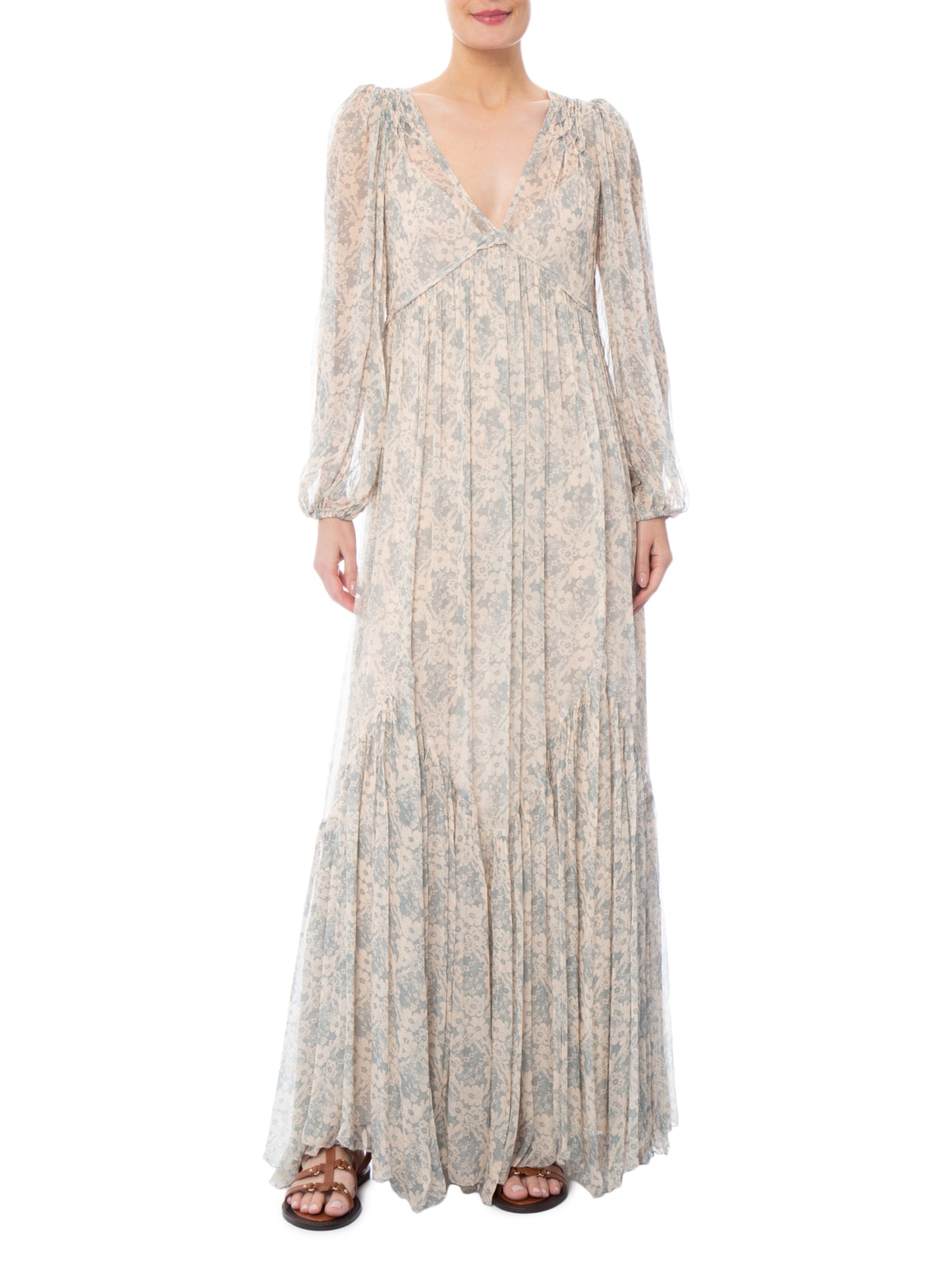 Vestido Longo GGT Estampa Melissa Azul Maria Filó