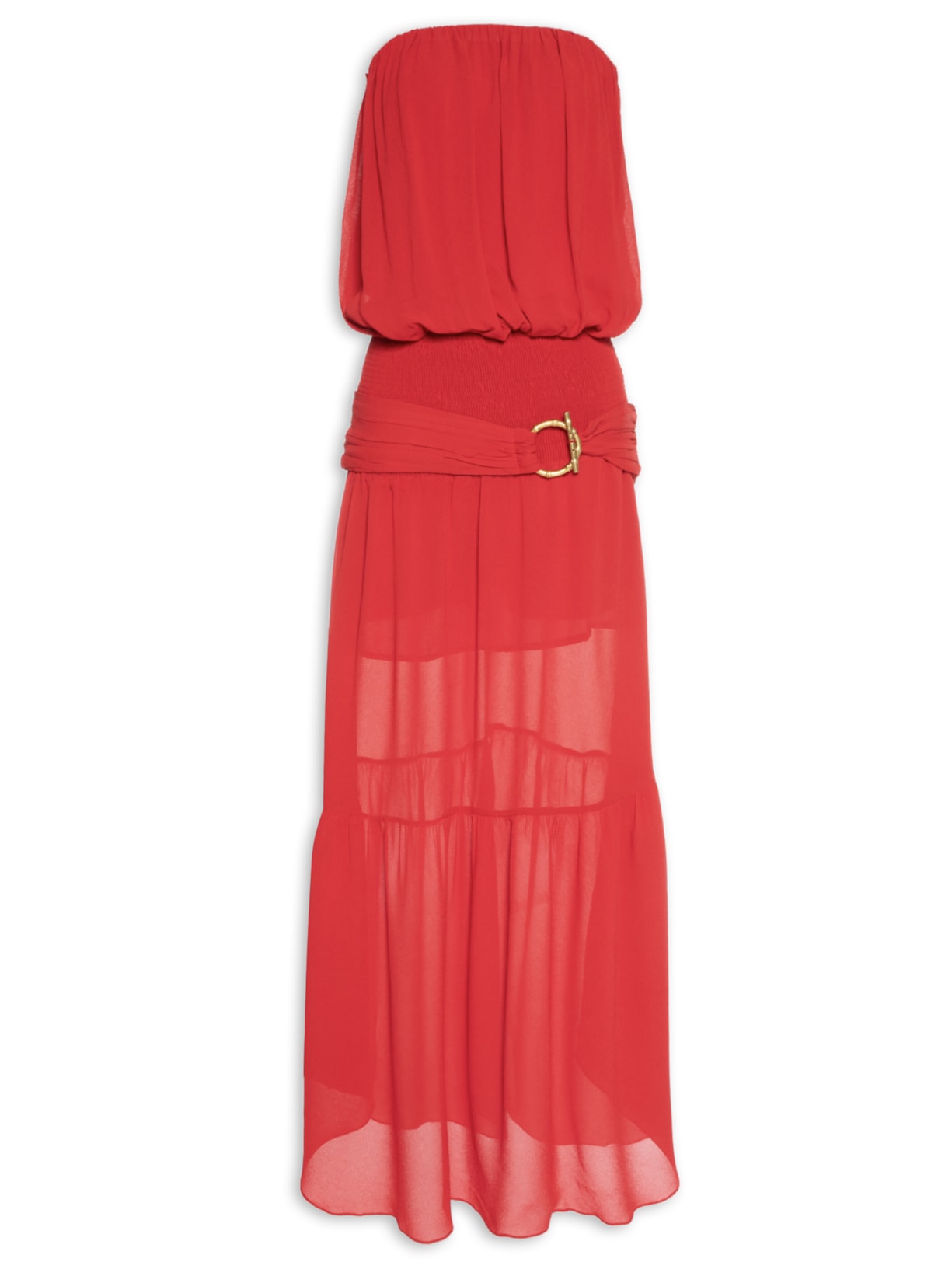 Vestido Longo GGT Pala Lastex - Vermelho