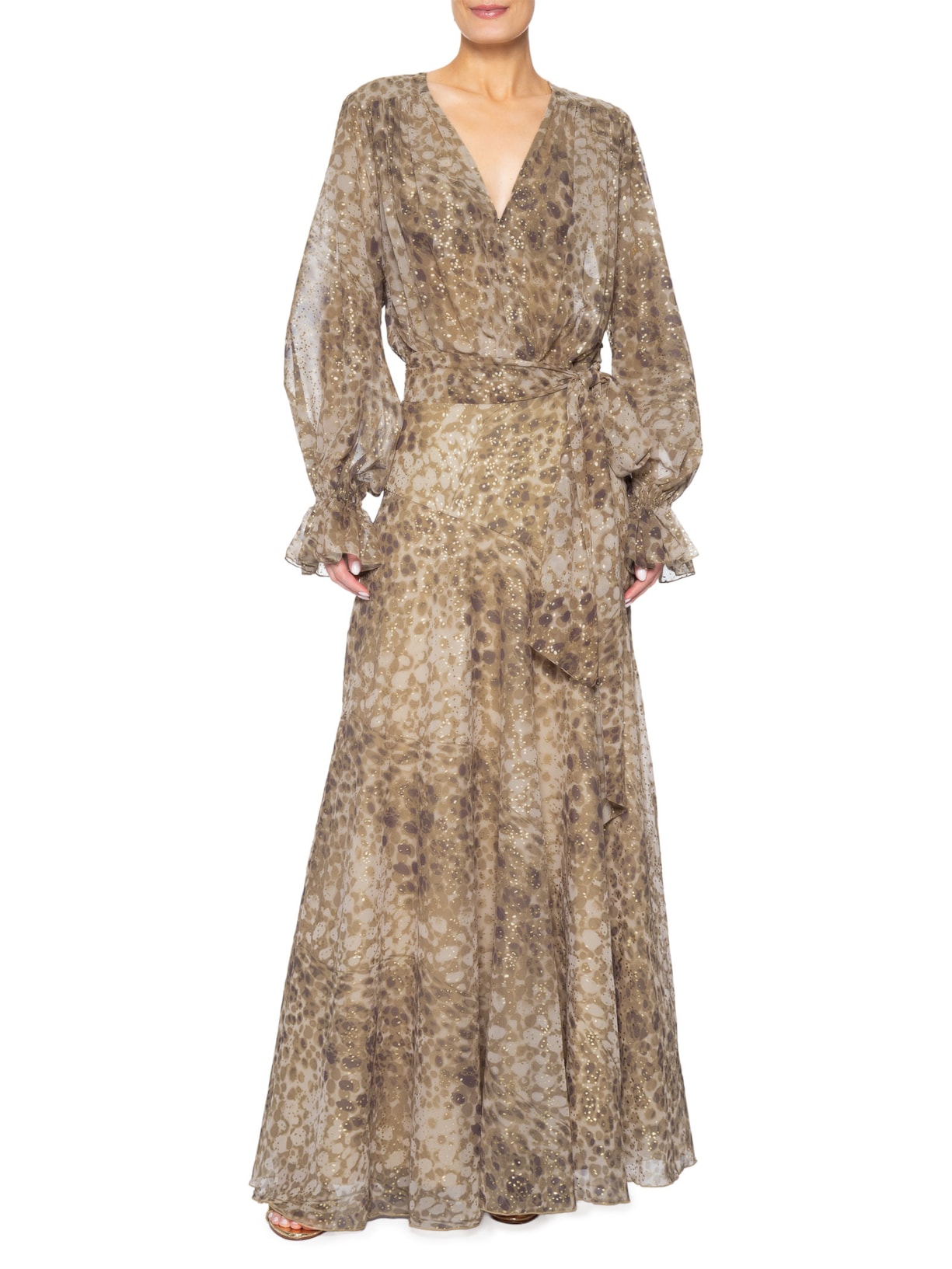 Vestido Longo Giselle Estampado  Marrom Fabulous Agilitá