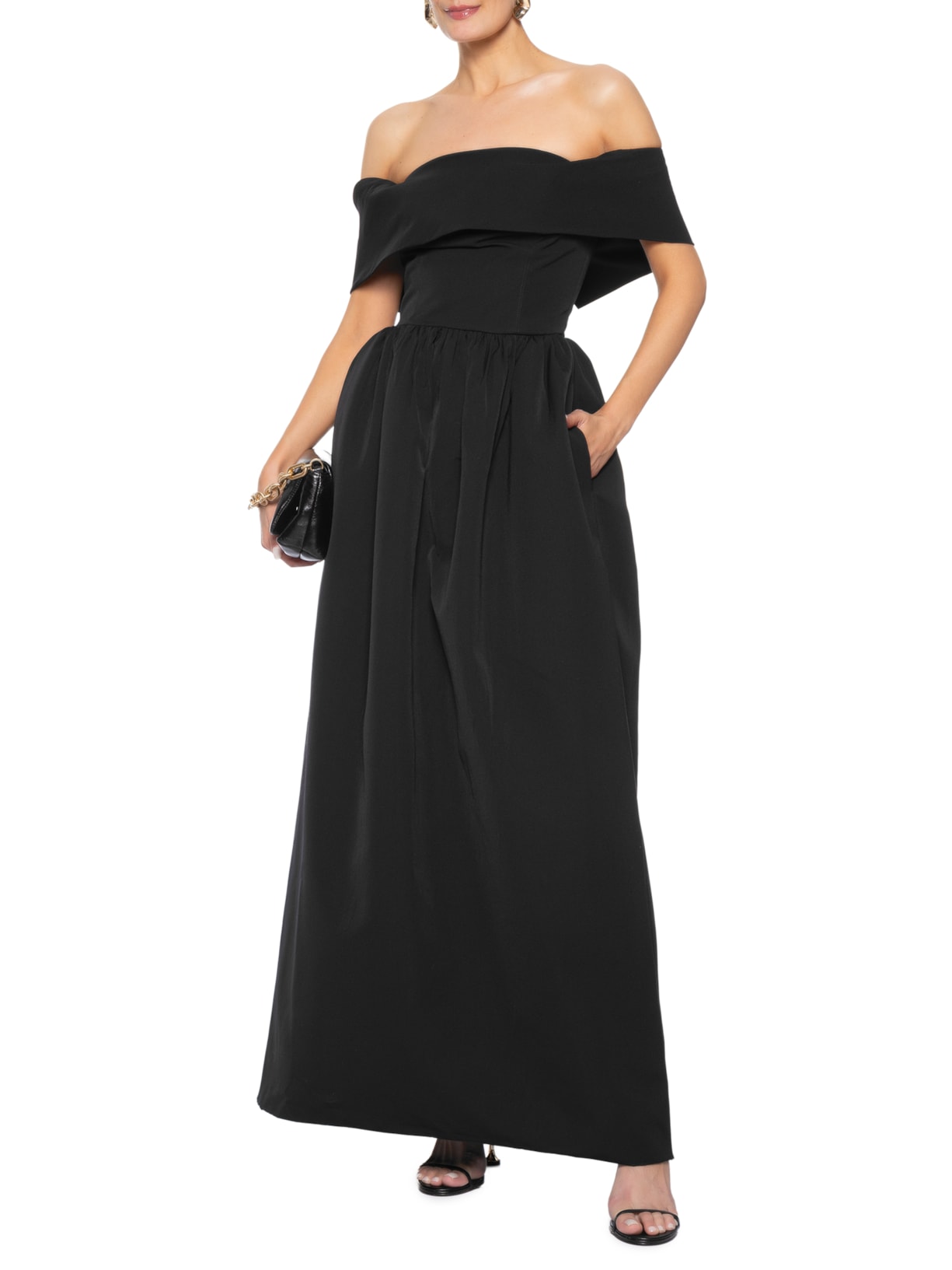 Vestido Longo Giulia Tafeta Preto Fabulous Agilitá