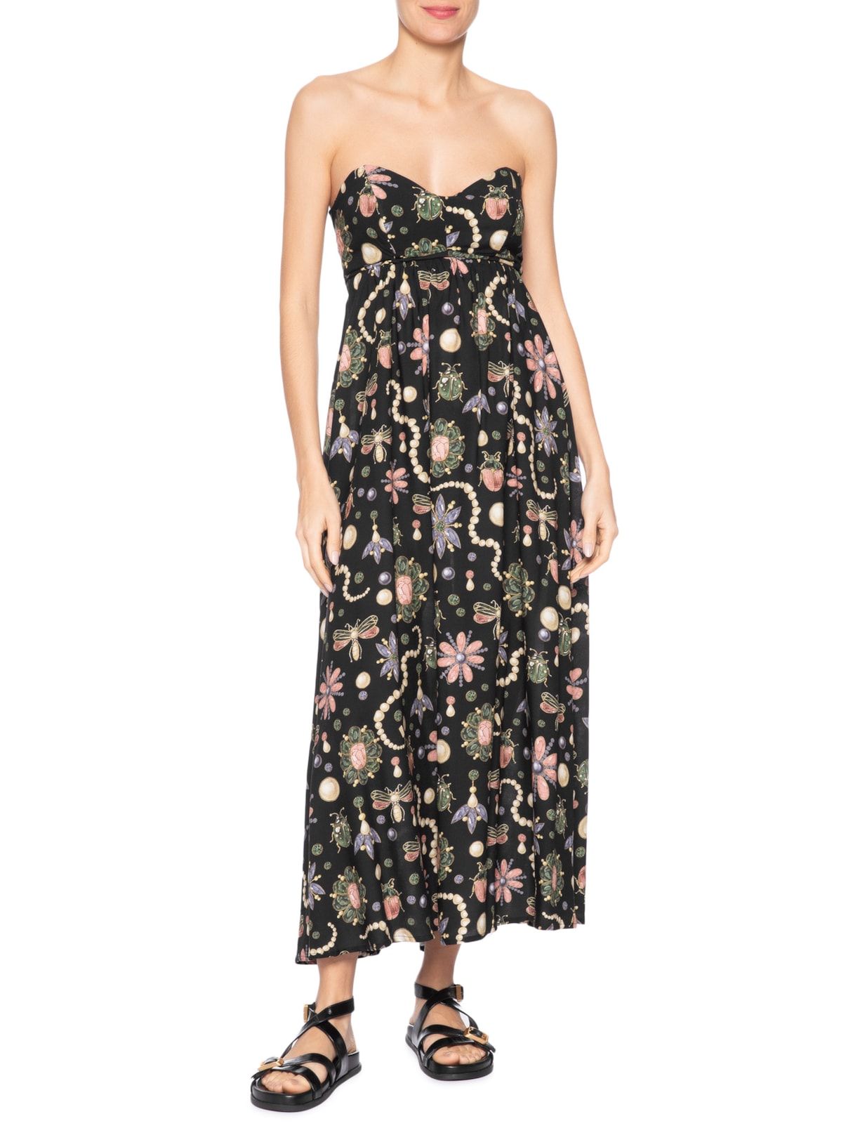 Vestido Longo Glow Preto Farm