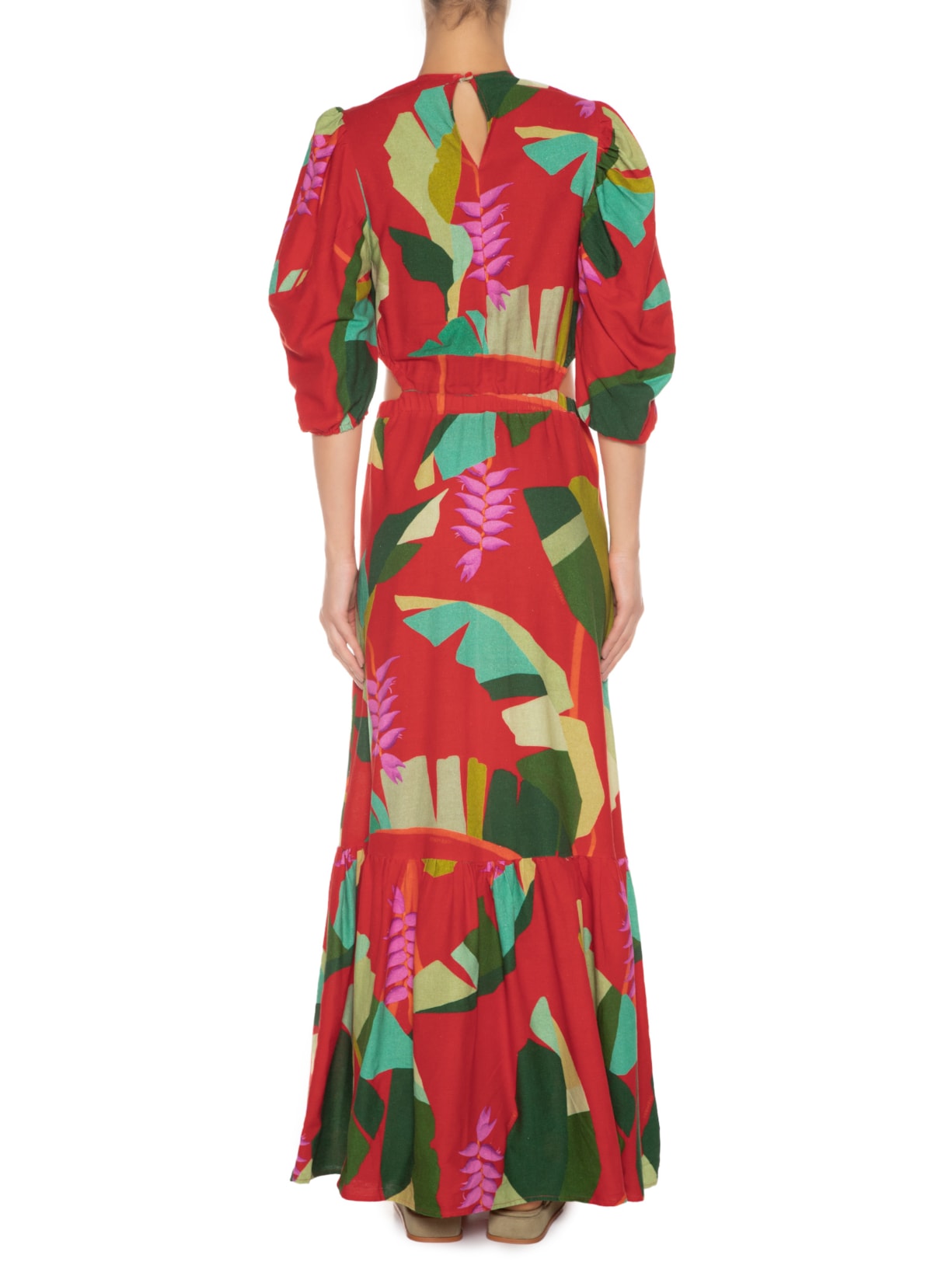 Vestido Longo Heliconia Vermelho Farm