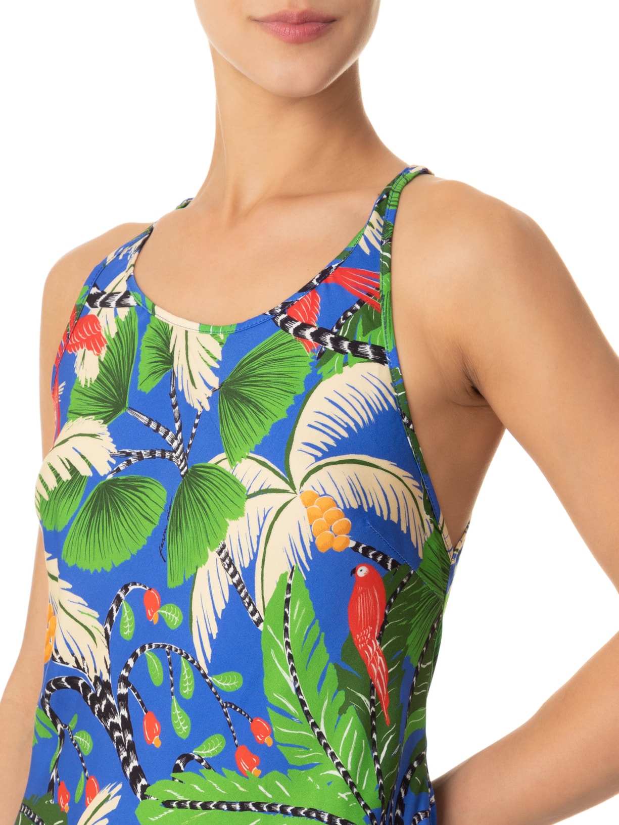 Vestido Longo Ilha Da Noite Azul Farm