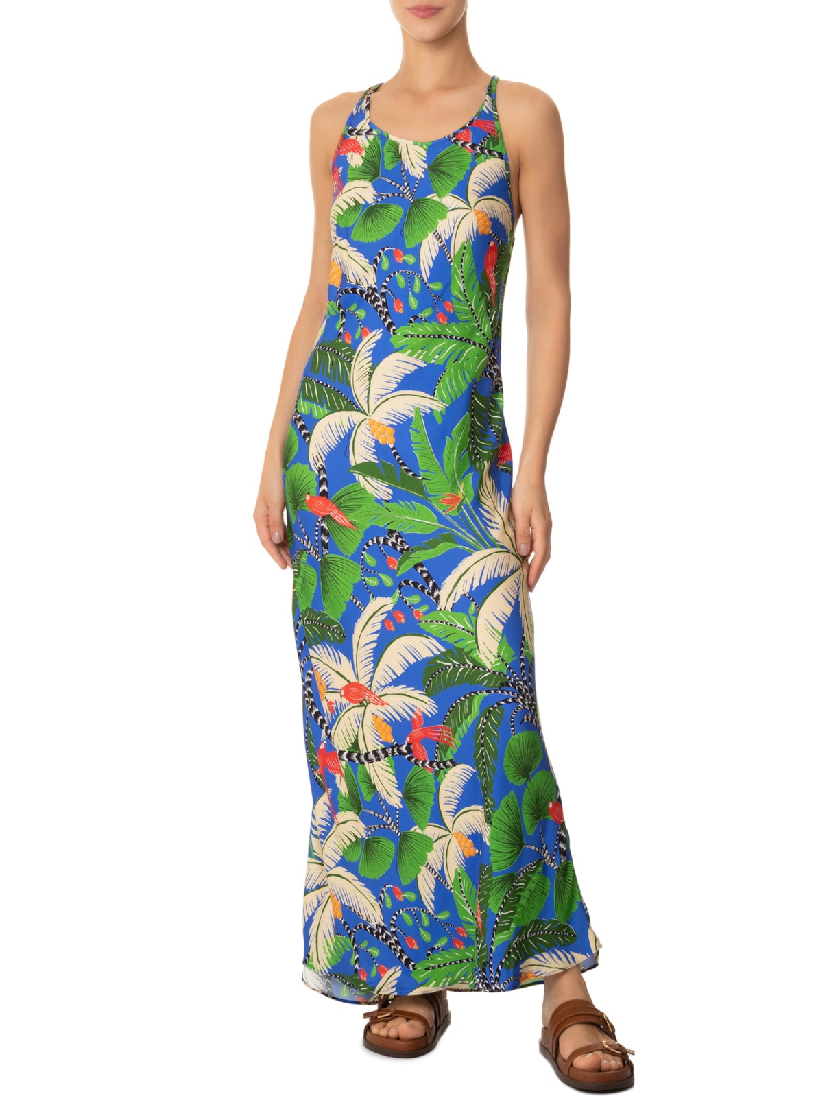 Vestido Longo Ilha Da Noite Azul Farm