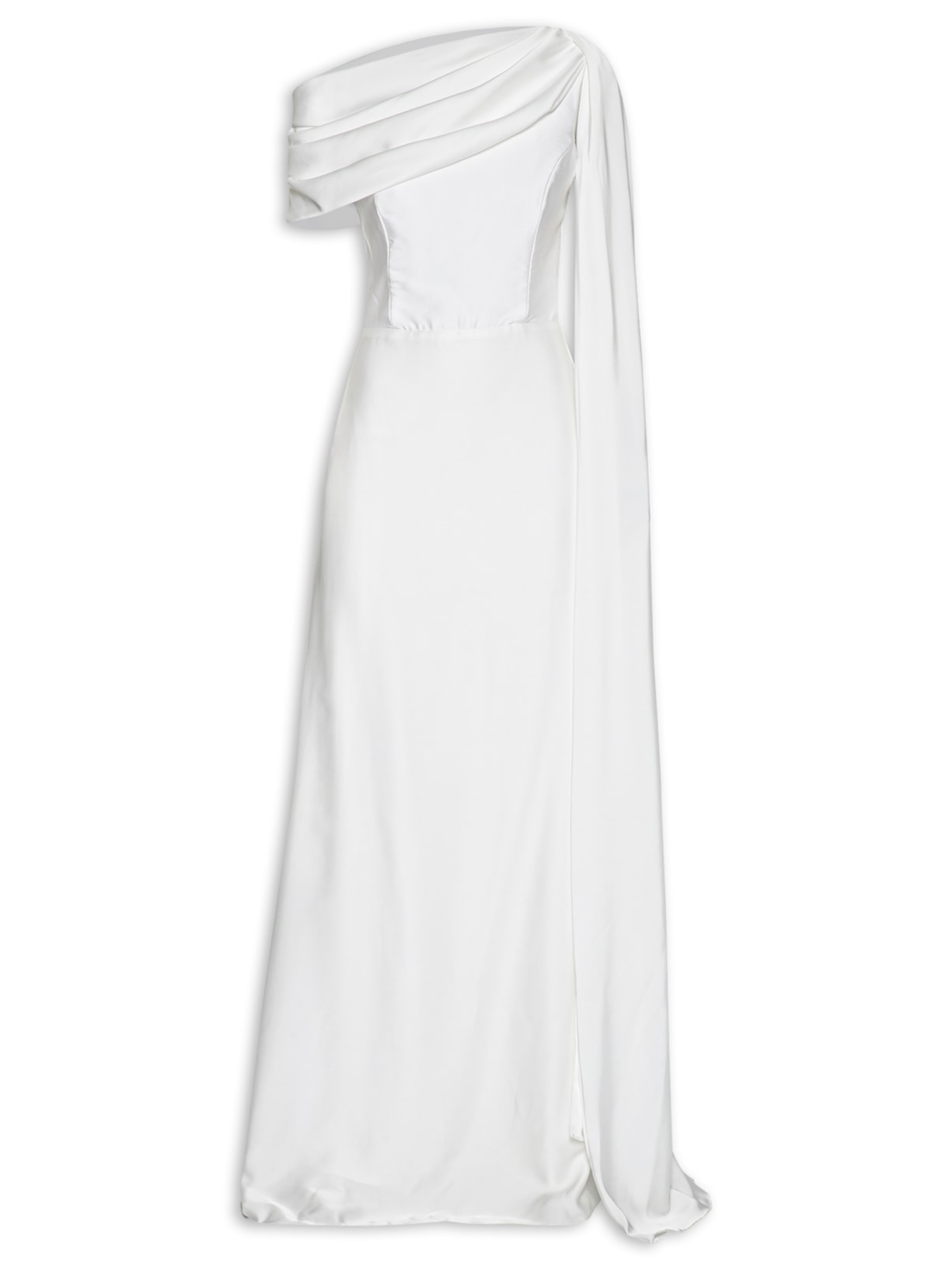 Vestido Longo Isabelle Cetim – Branco Fabulous Agilitá
