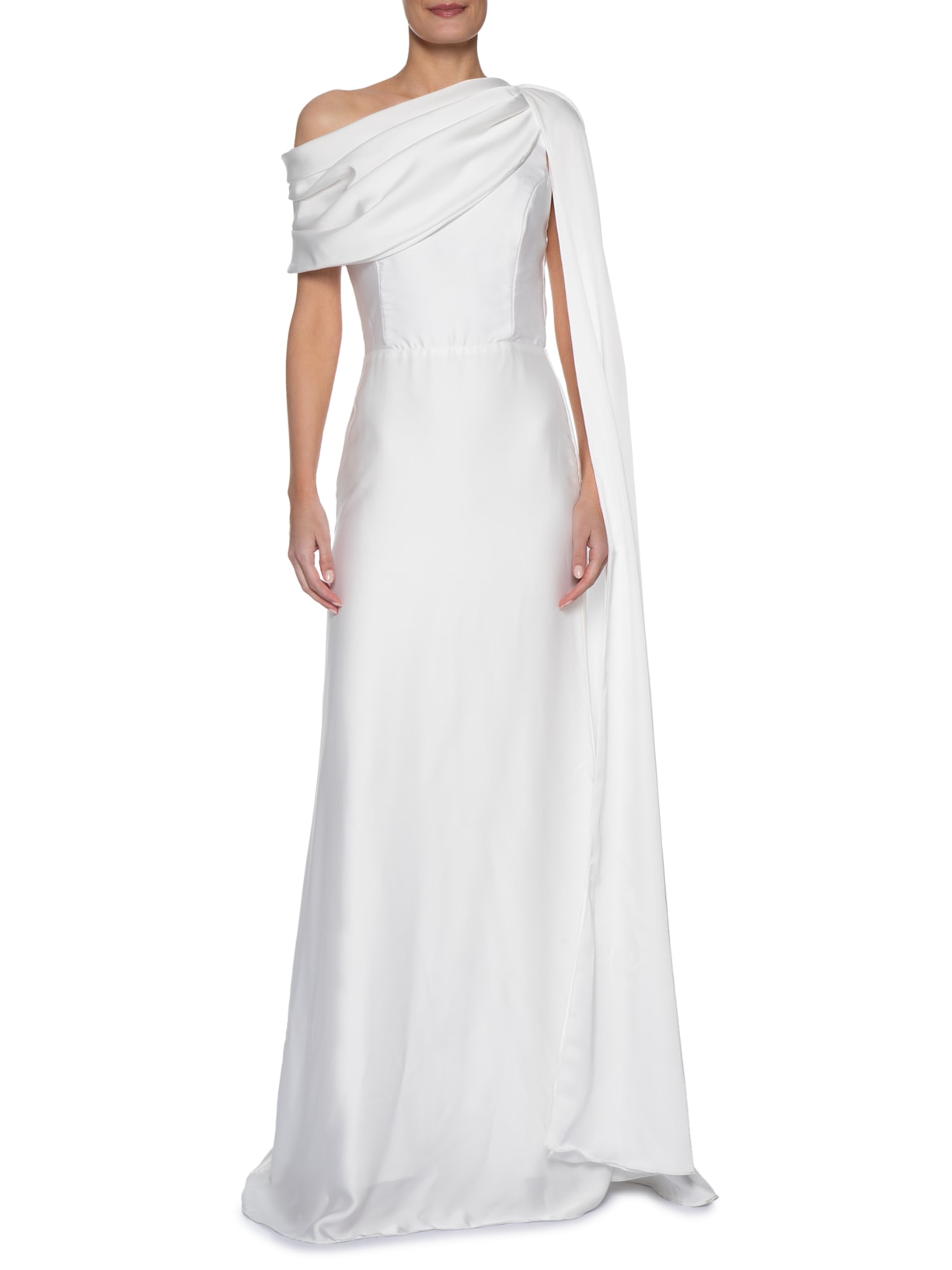 Vestido Longo Isabelle Cetim – Branco Fabulous Agilitá