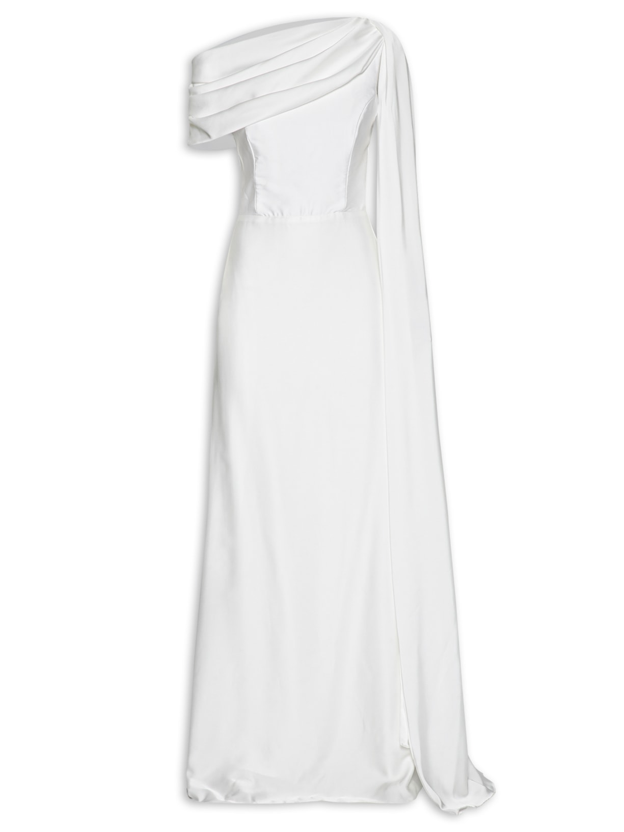 Vestido Longo Isabelle Cetim – Branco Fabulous Agilitá