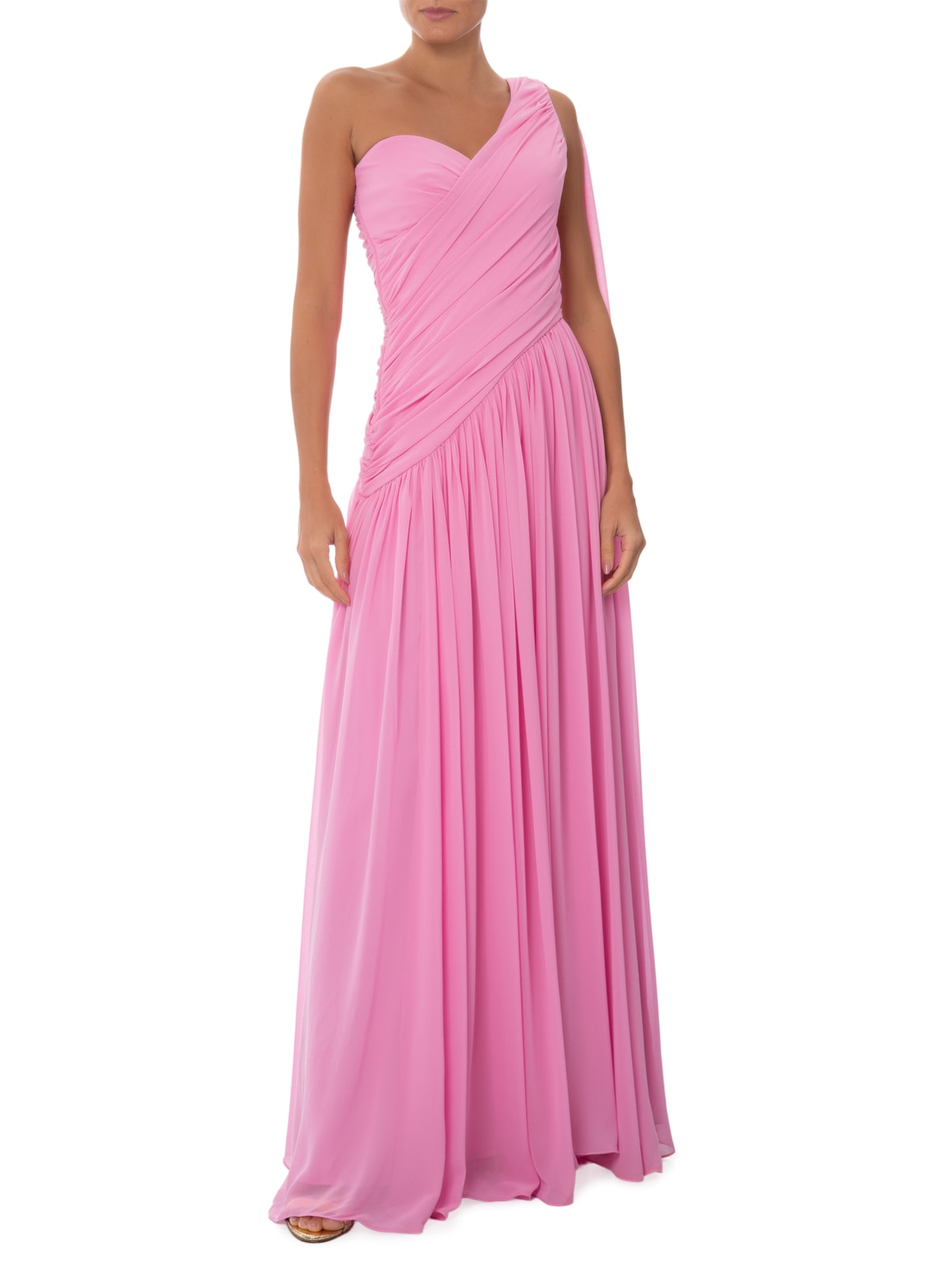 Vestido Longo Izabel Drapeado Rosa Fabulous Agilitá