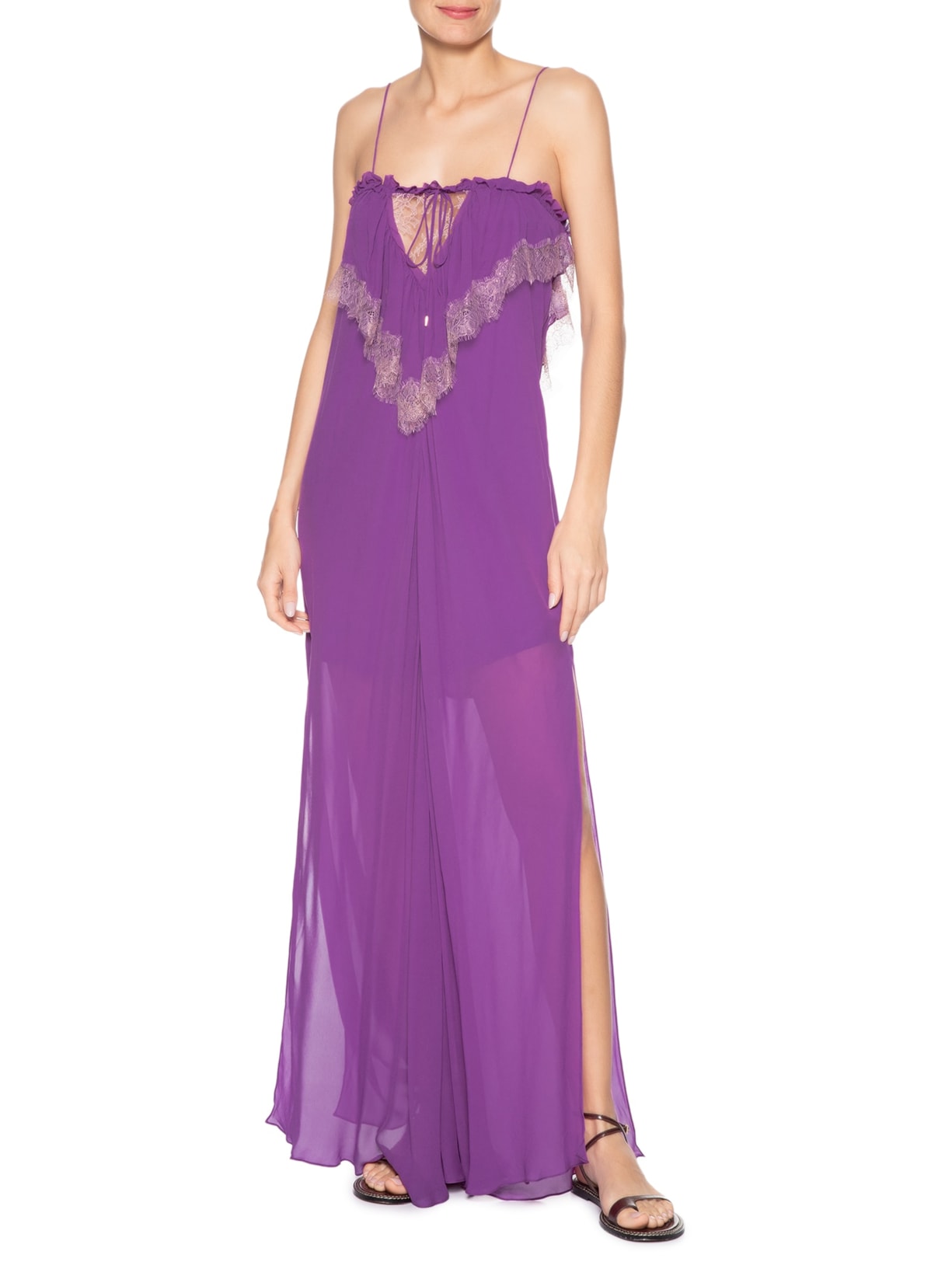Vestido Longo Jabour Roxo Animale
