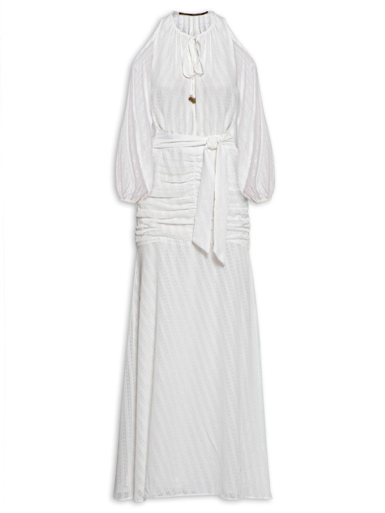 Vestido Longo Jacquard Acropole - Off White