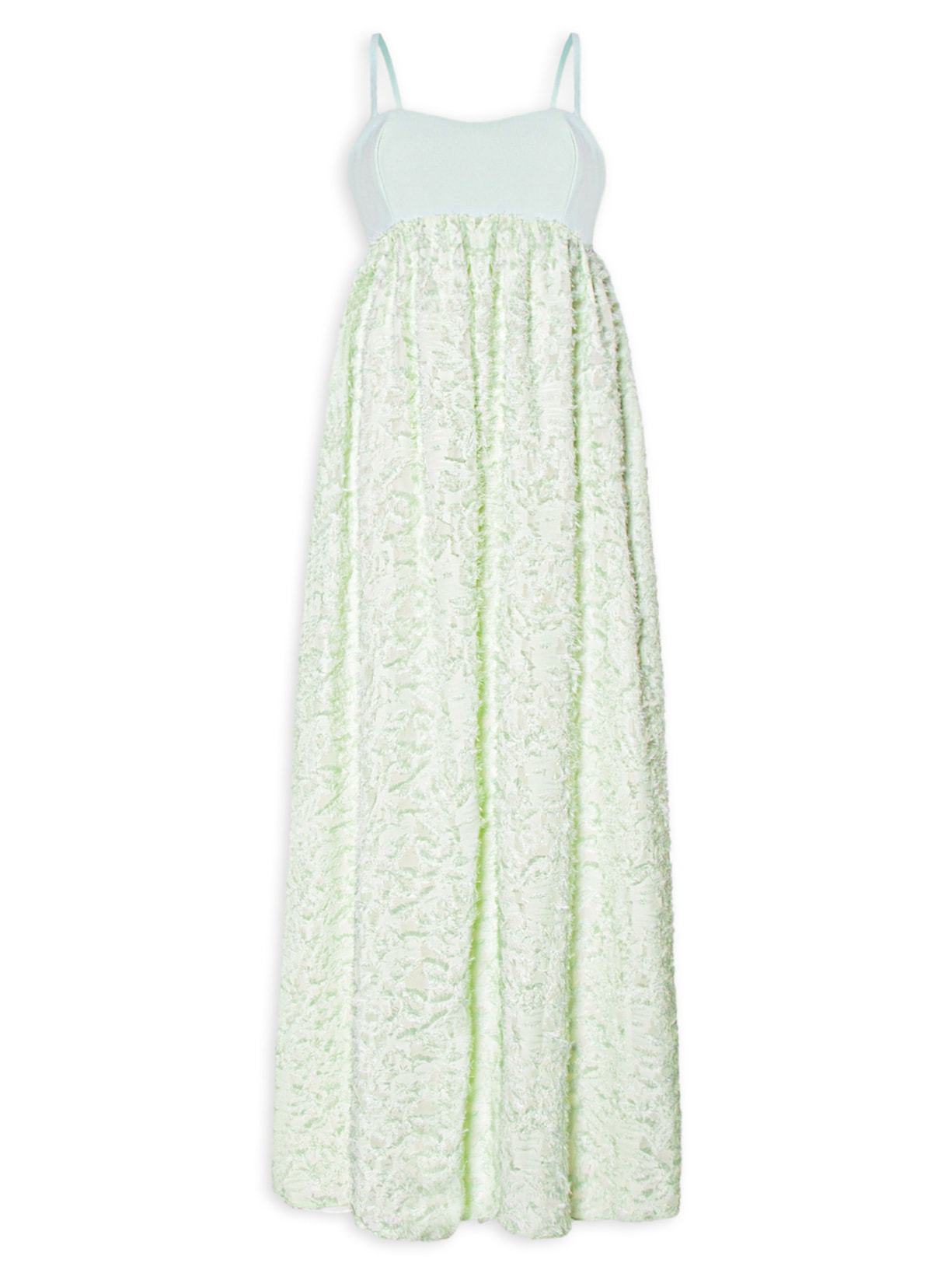 Vestido Longo Jacquard - Verde
