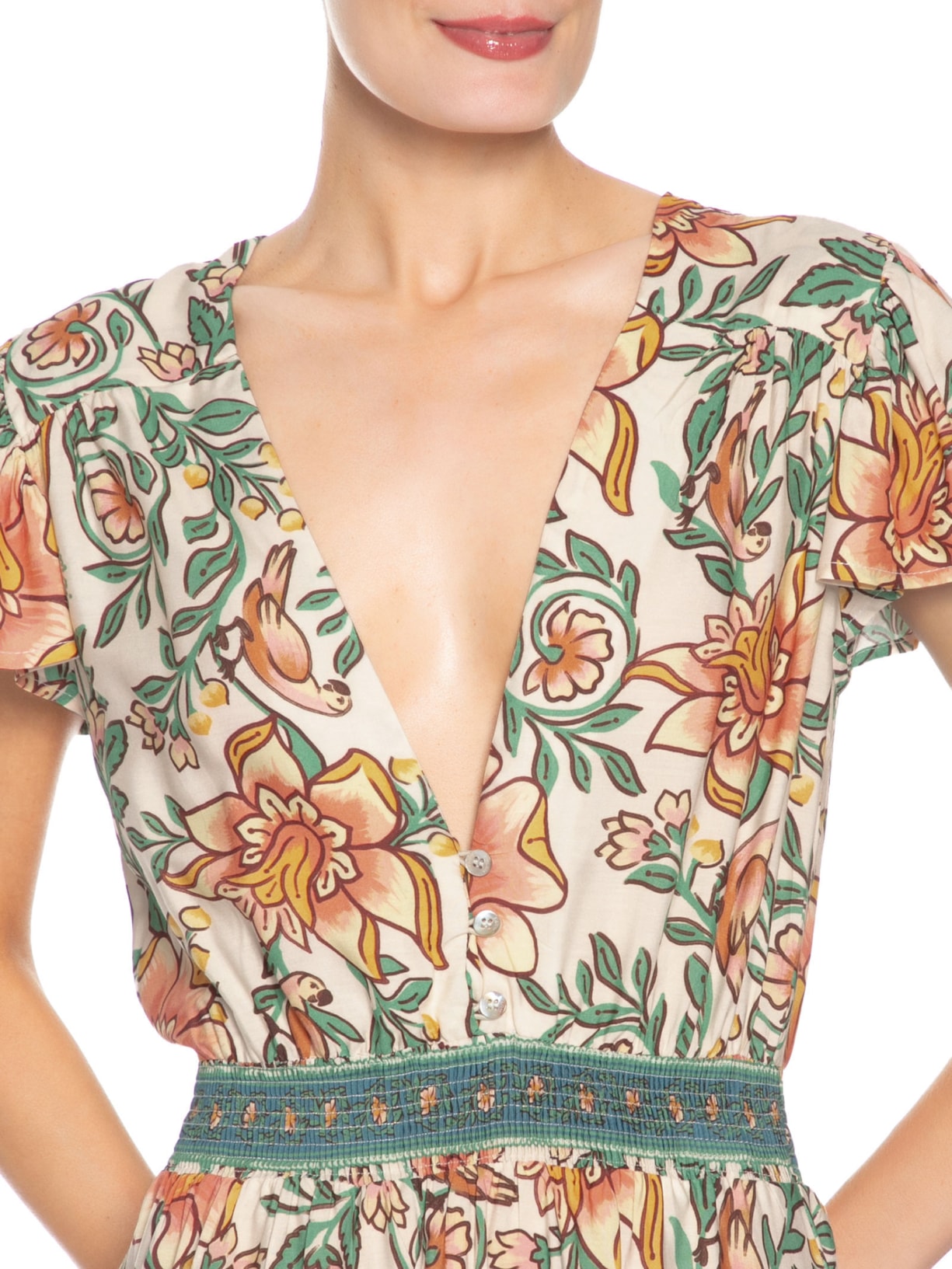 Vestido Longo Jardim Boho Off White Farm