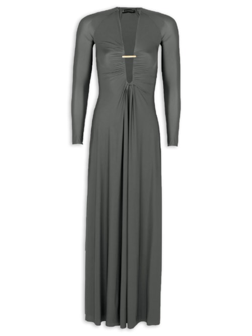 Vestido Longo Joanne Det - Cinza