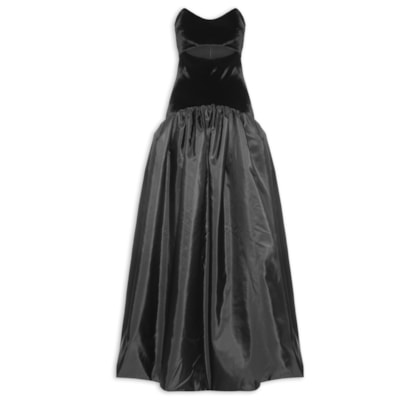 Vestido Longo Julia Veludo - Preto