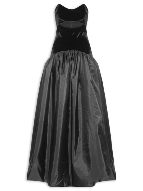 Vestido Longo Julia Veludo - Preto