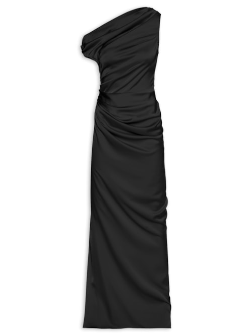 Vestido Longo Kate Decote Regular - Preto