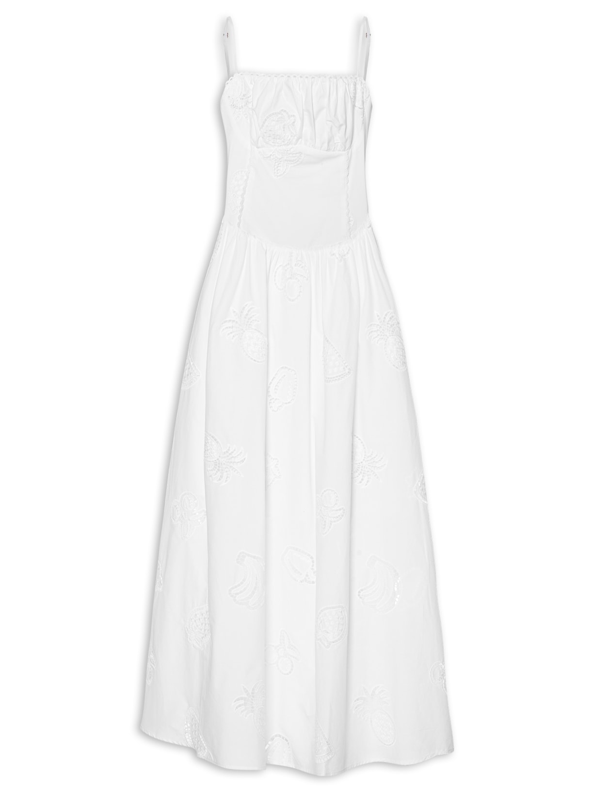Vestido Longo Laise Buque - Branco