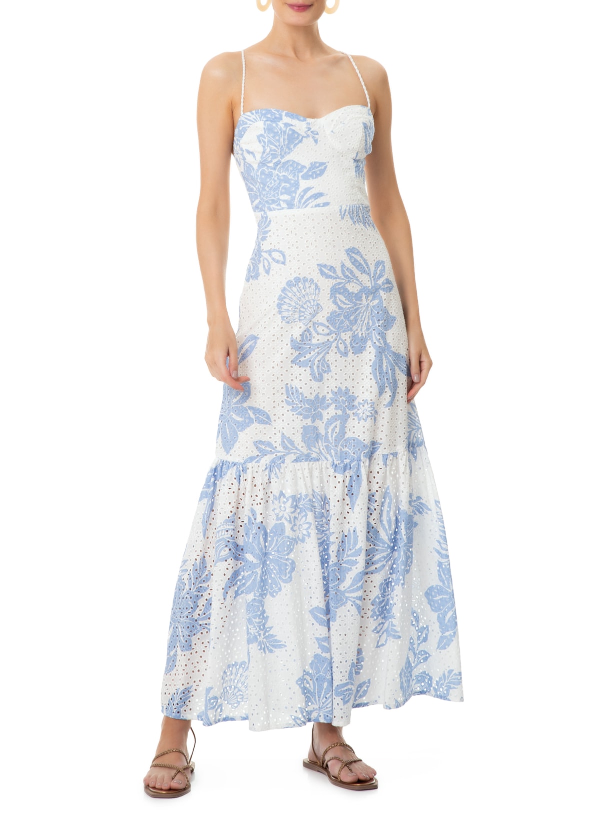 Vestido Longo Laise Estampa Refresco Azul Dress To