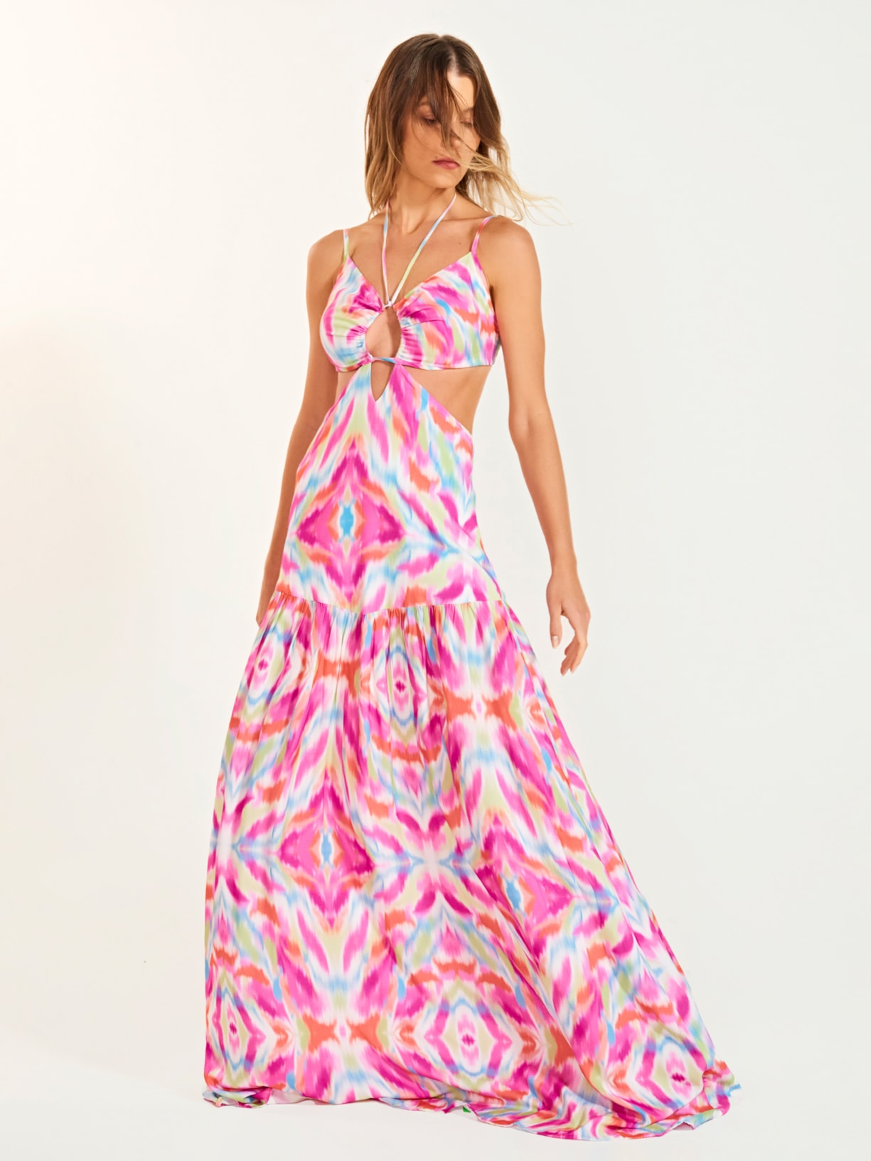 Vestido Longo Lara Rosa Triya