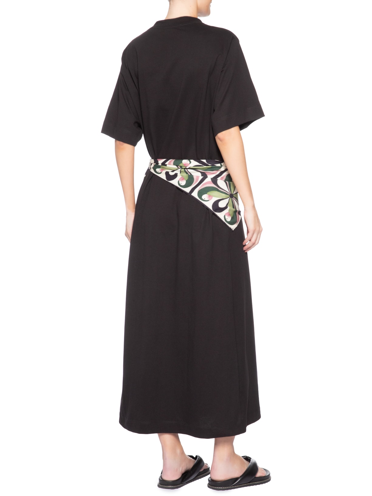 Vestido Longo Lenço Ararinha Preto Farm
