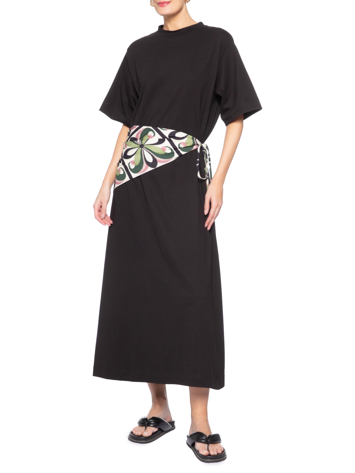 Vestido Longo Lenço Ararinha – Preto Farm