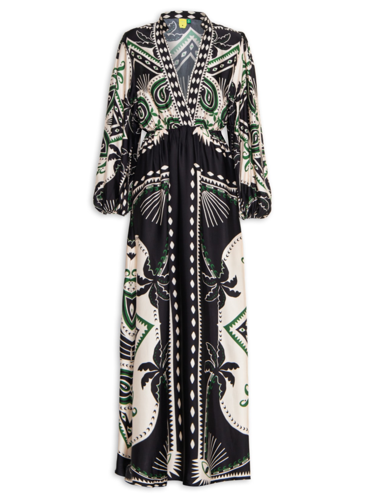 Vestido Longo Lenço Astral - Preto
