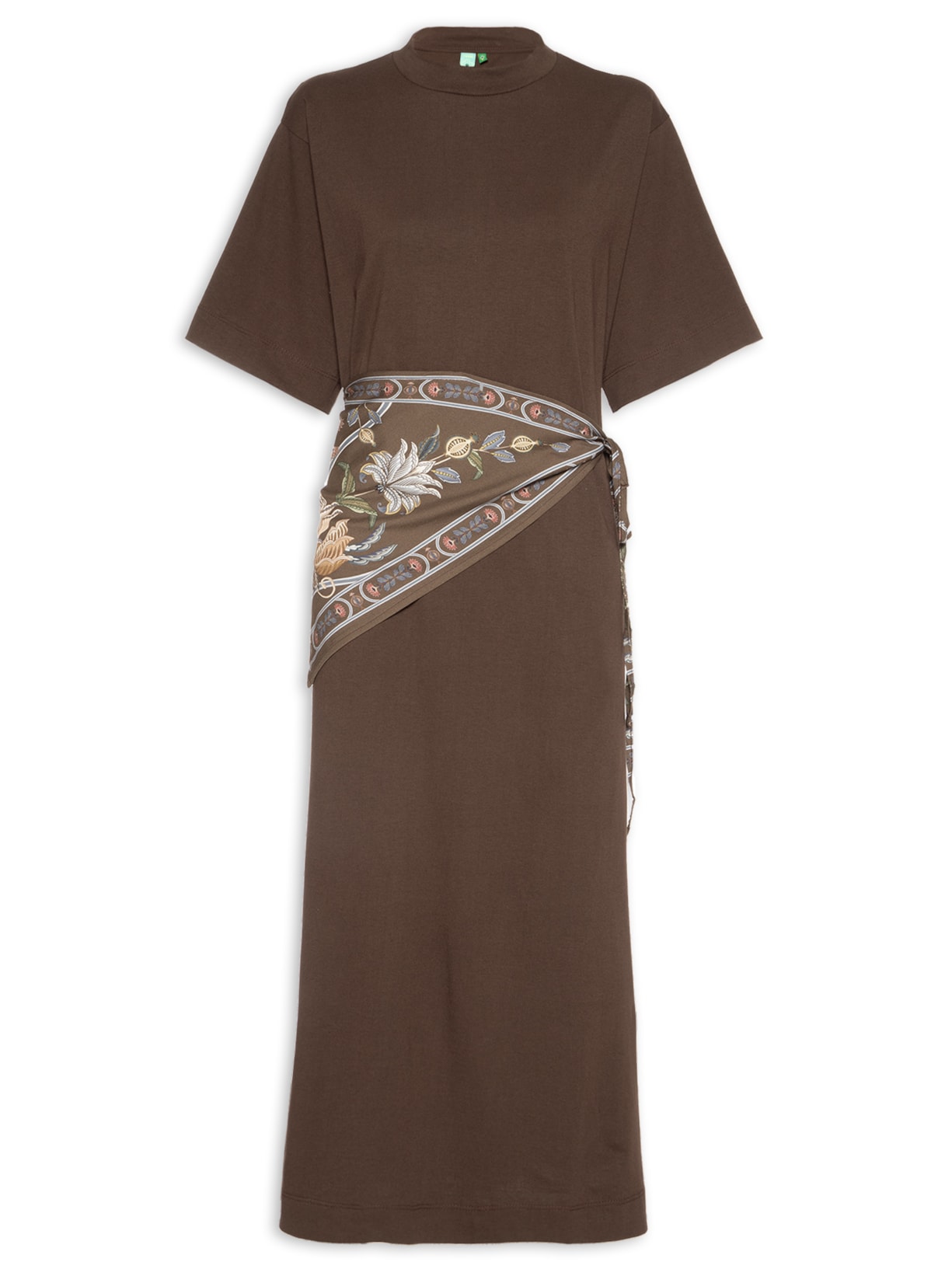 Vestido Longo Lenço Flor do Deserto – Marrom Farm