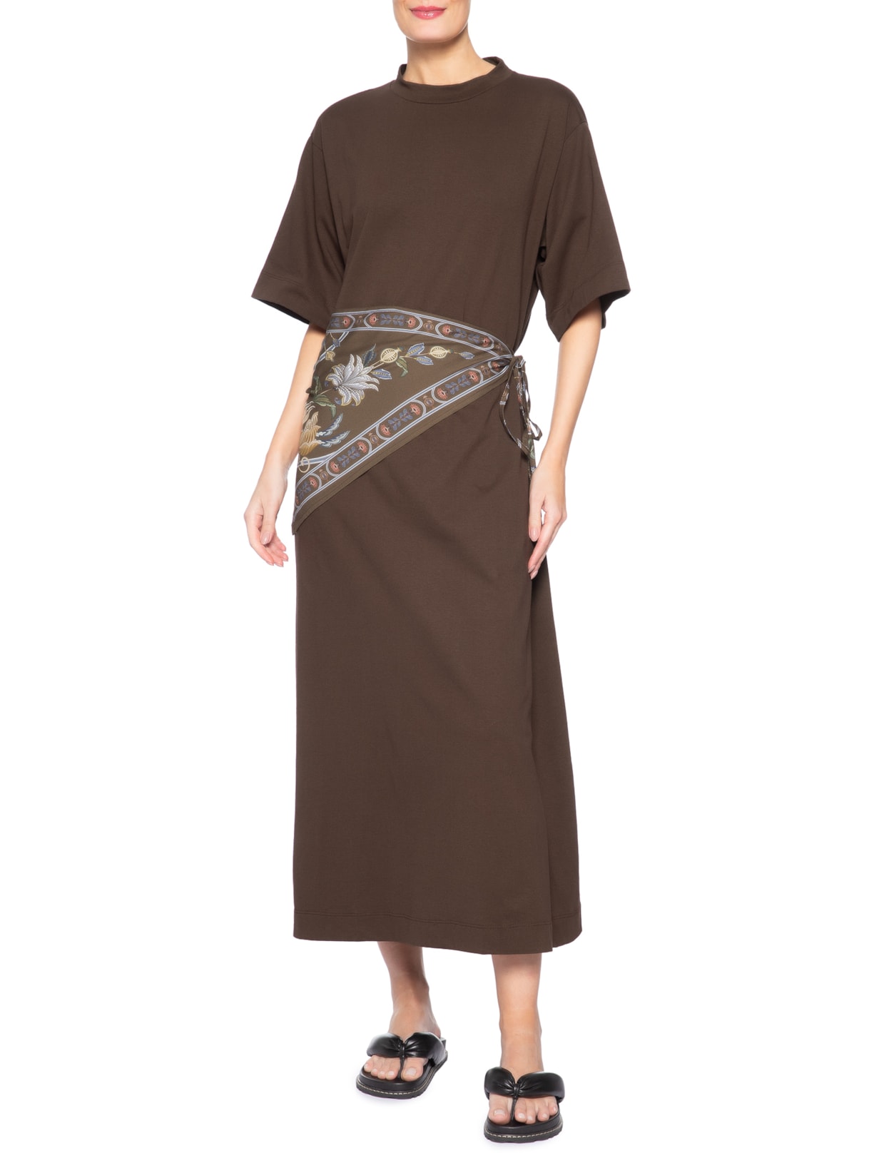 Vestido Longo Lenço Flor do Deserto – Marrom Farm