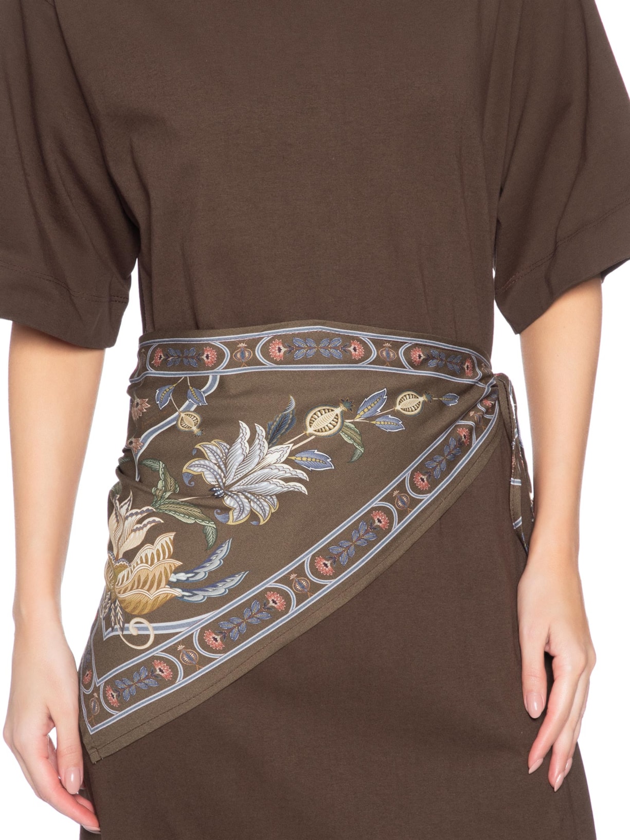 Vestido Longo Lenço Flor do Deserto – Marrom Farm