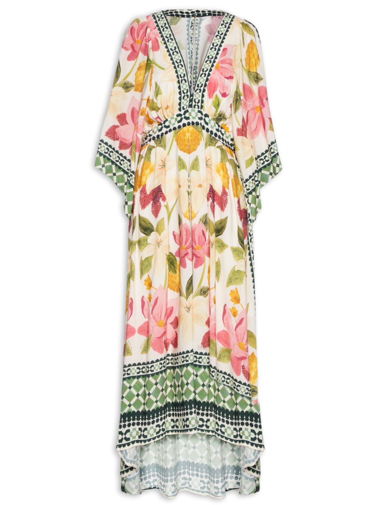 Vestido Longo lenço Florar Biriba - Verde