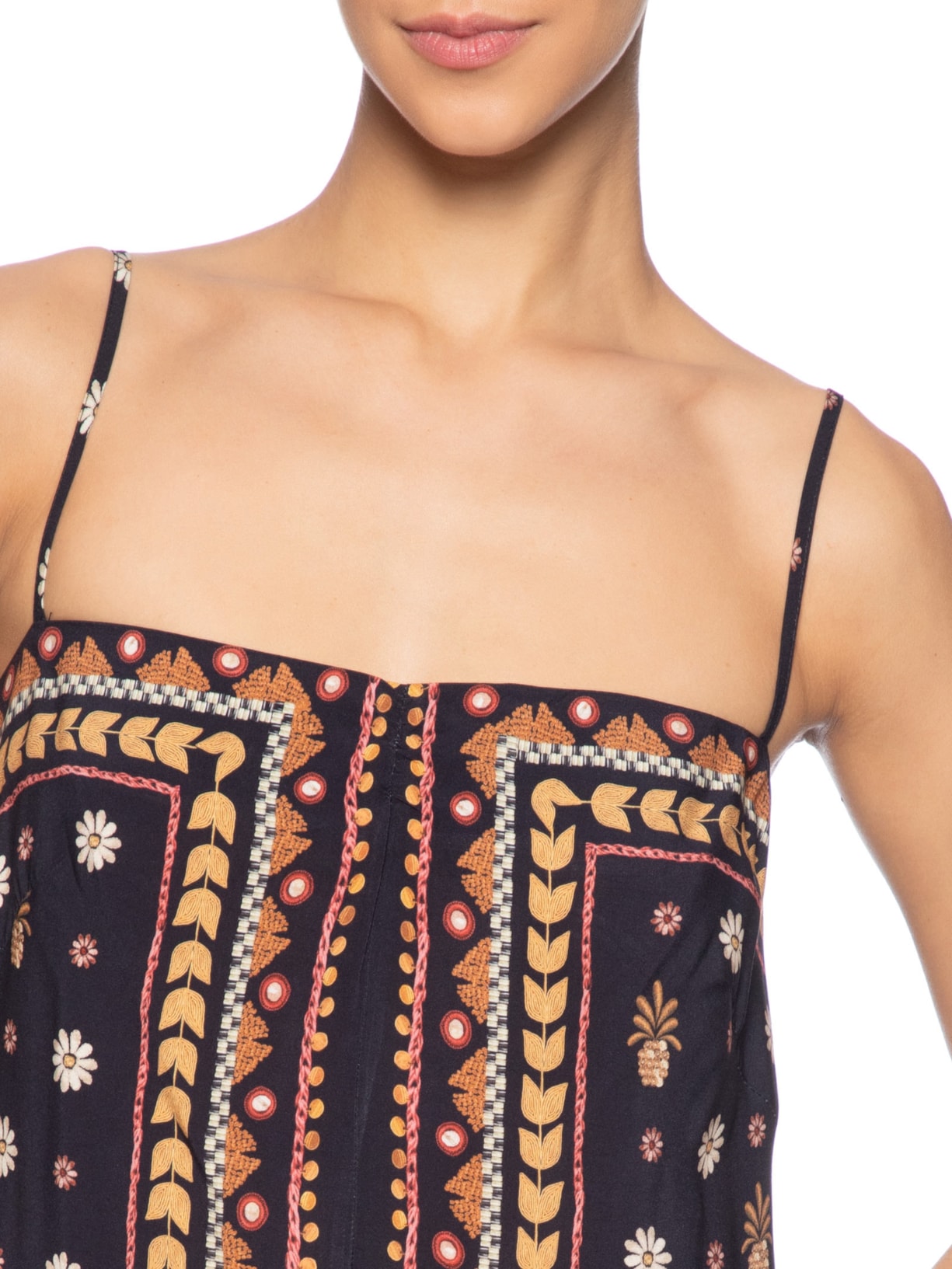 Vestido Longo Lenço Lili Preto Farm