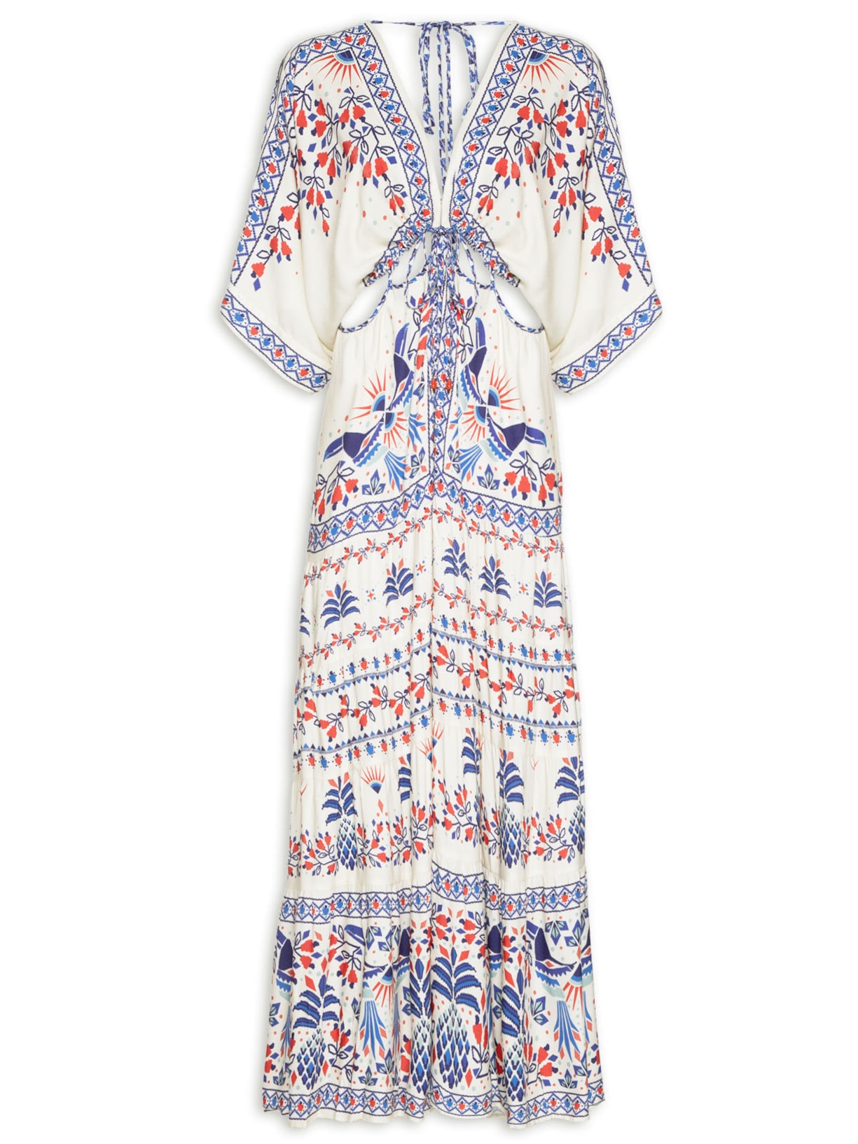 Vestido Longo Lenço Magia Tropical - Azul