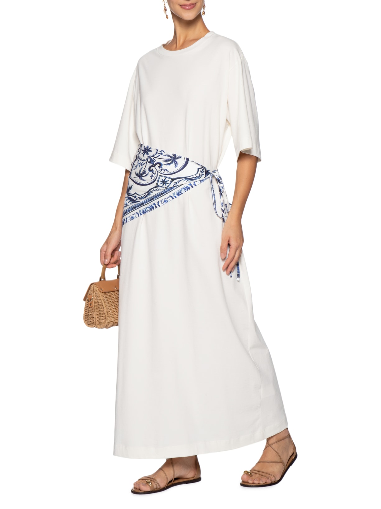 Vestido Longo Lenço Maravilha Branco Farm