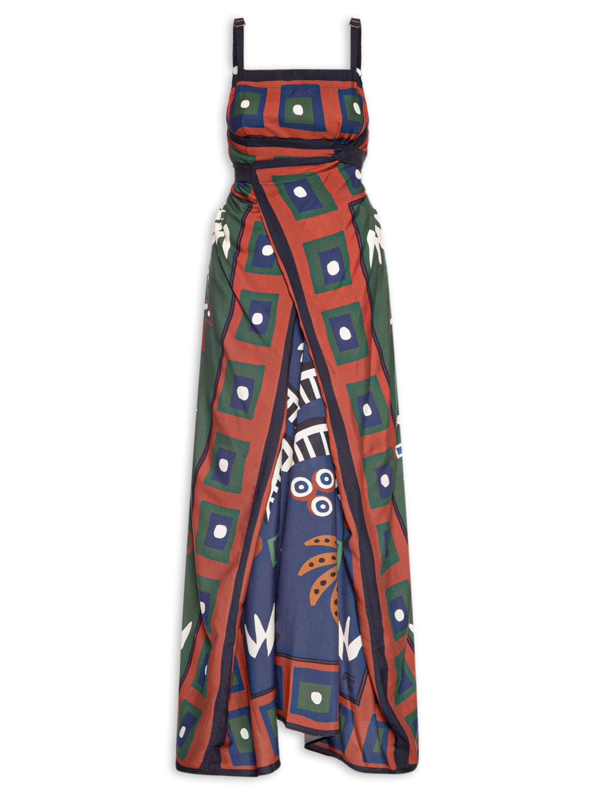 Vestido Longo Lenço Tropi - Azul