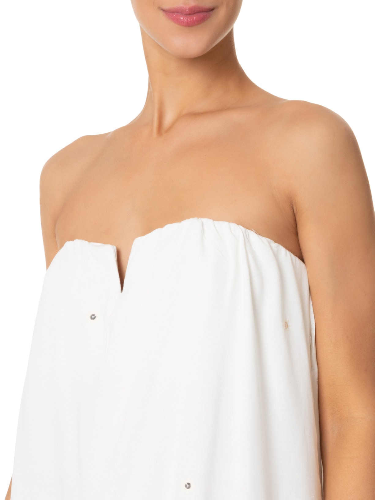 Vestido Longo Linho Bordado Paetê Off White Dress To