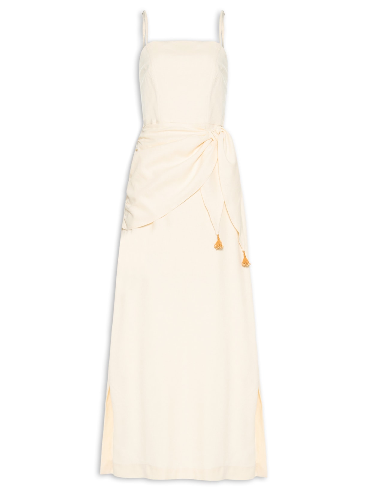 Vestido Longo Linho Pareô - Amarelo