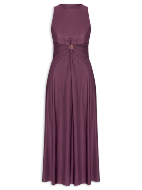 Vestido Longo Liso - Roxo