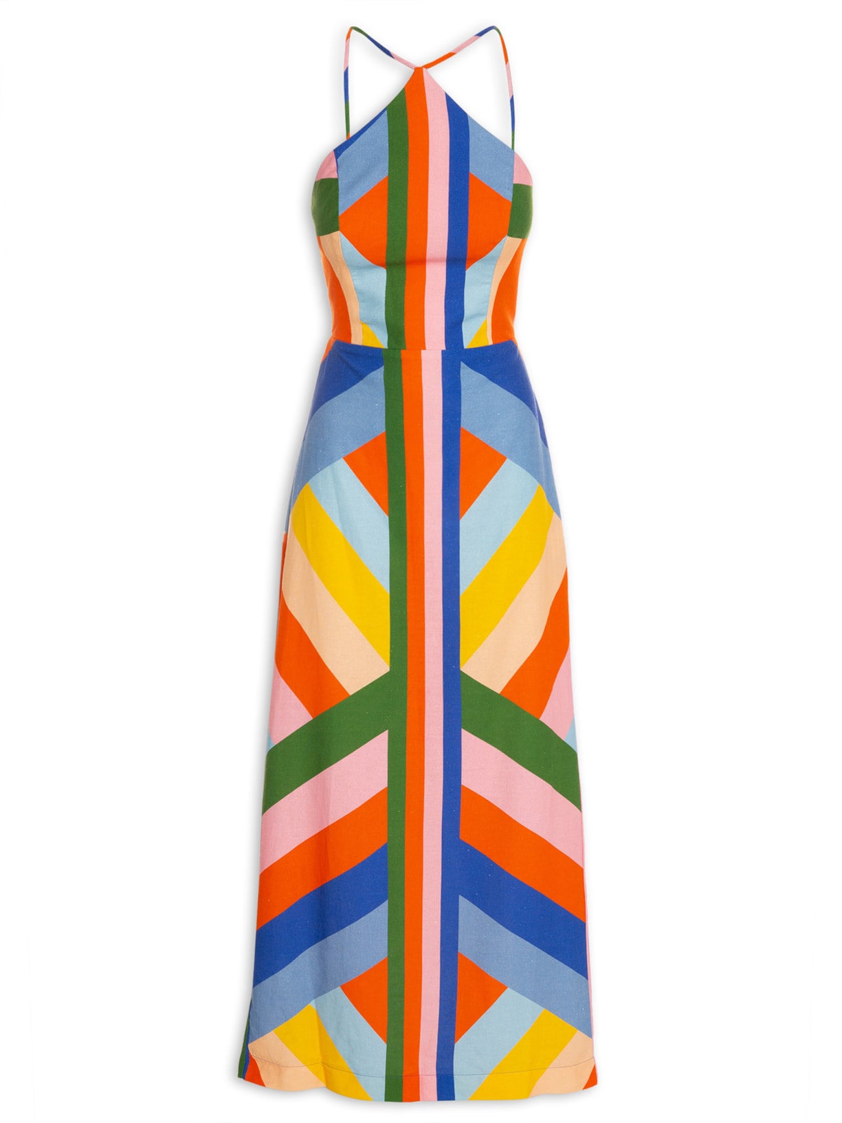 Vestido Longo Listra Amanda - Azul