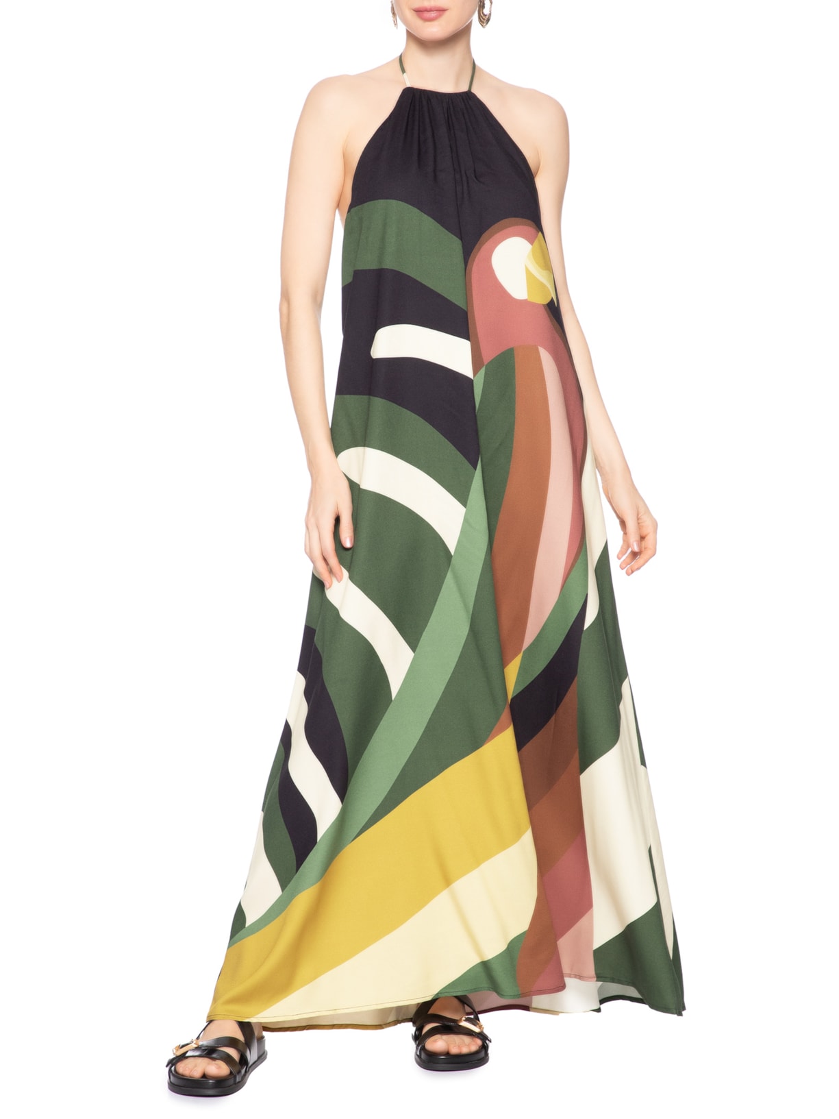 Vestido Longo Listra Arara – Verde Farm