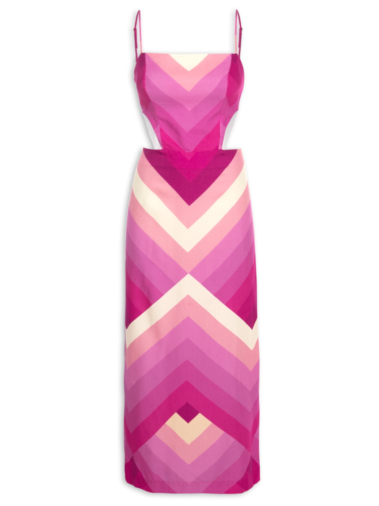 Vestido Longo Listra Coração - Rosa