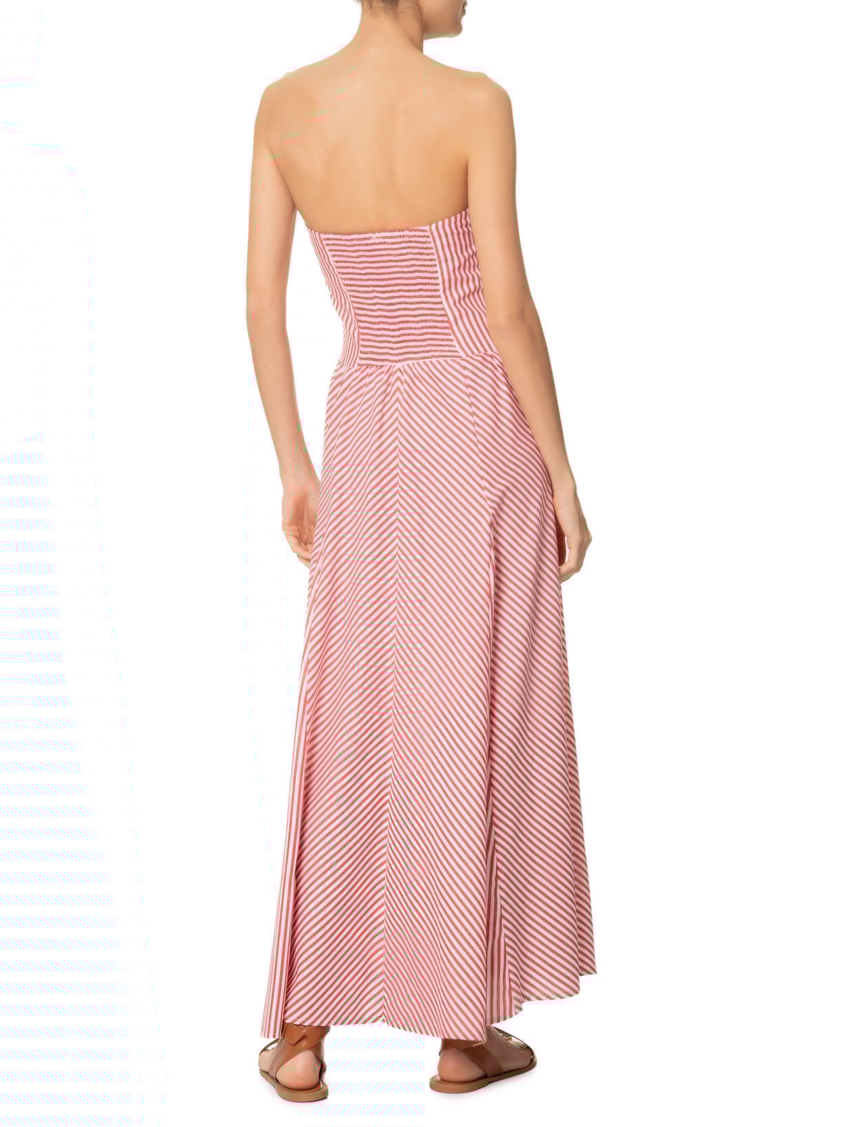 Vestido Longo Listra Palmas Vermelho Farm